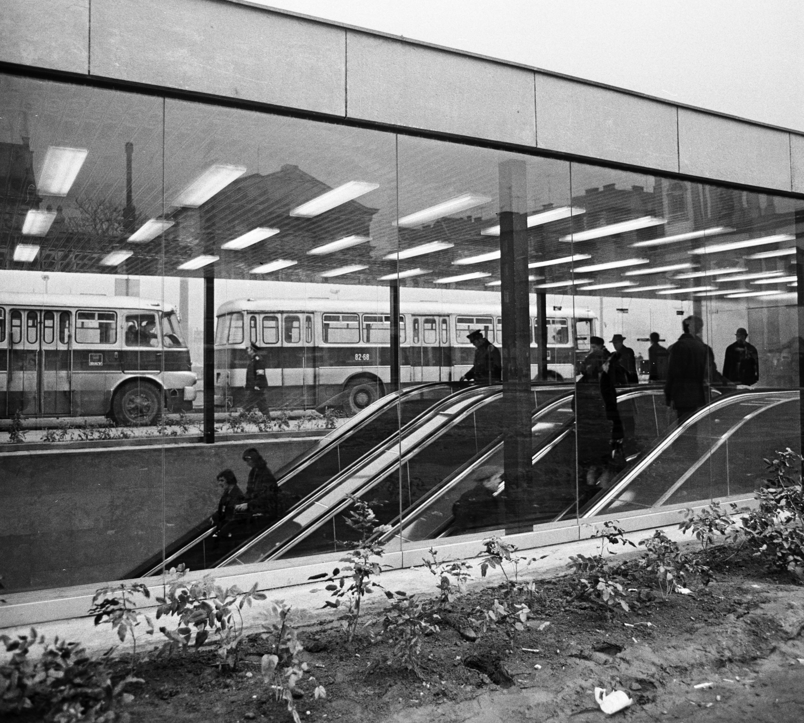 Hungary, Budapest I., Batthyány tér, utascsarnok az aluljáróhoz vezető mozgólépcsőkkel., 1973, FŐMTERV, Budapest, Fortepan #253320