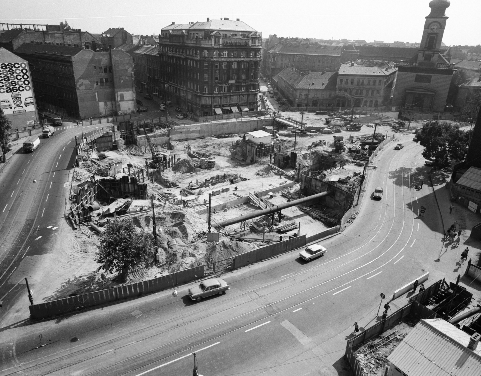 Hungary, Budapest V.,Budapest VIII.,Budapest IX., a Kálvin tér az aluljáró építése idején., 1975, FŐMTERV, Budapest, Fortepan #253613