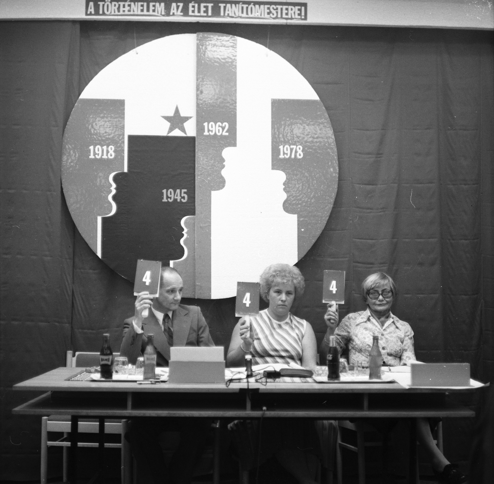 1978, FŐMTERV, Domonkos Endre, jelmondat, zsűri, politikai dekoráció, Fortepan #253797