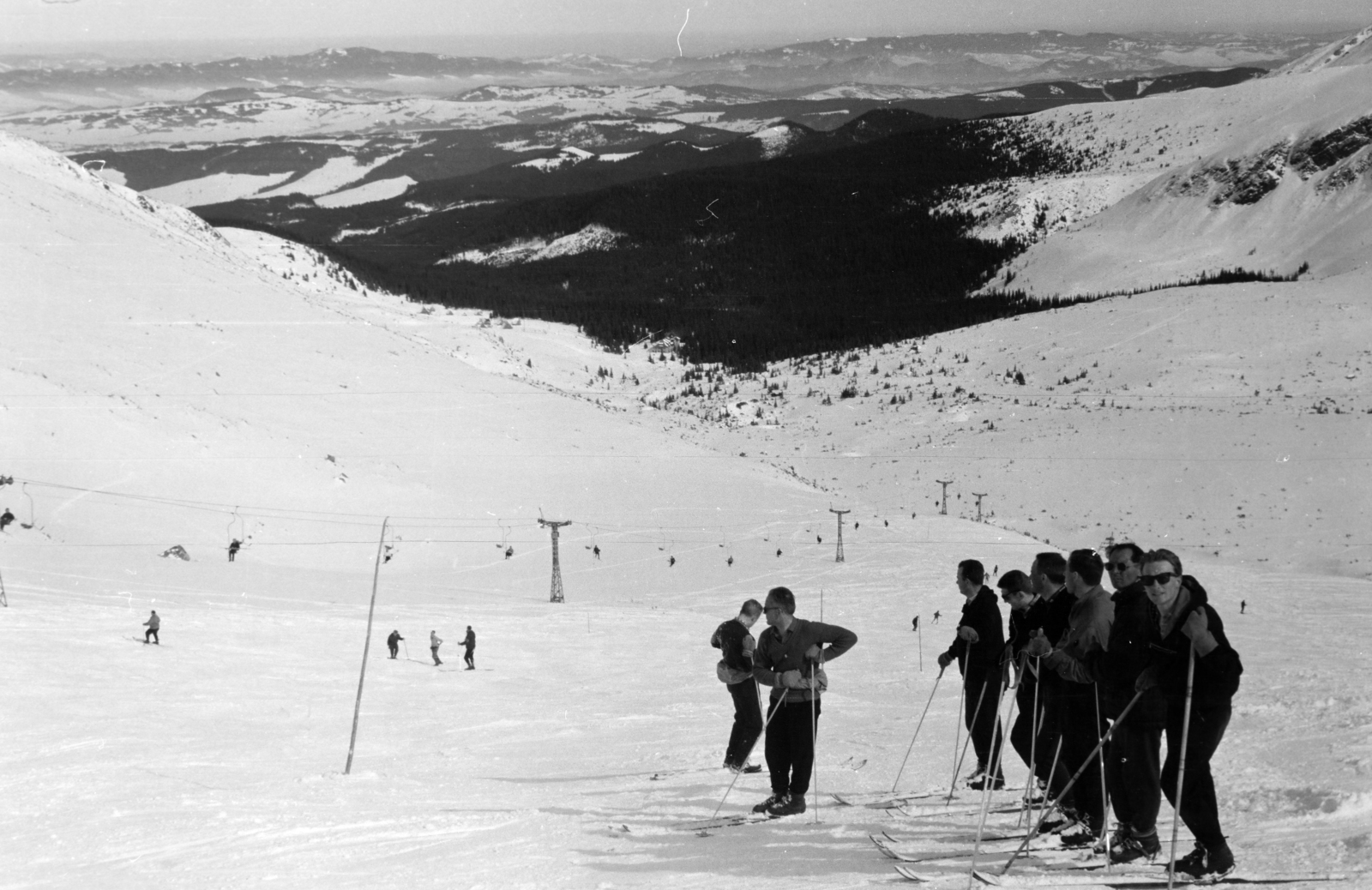 Poland,Tatry Wysokie, sípálya a Kasprowy csúcs oldalában., 1964, Ungváry Rudolf, Fortepan #254777