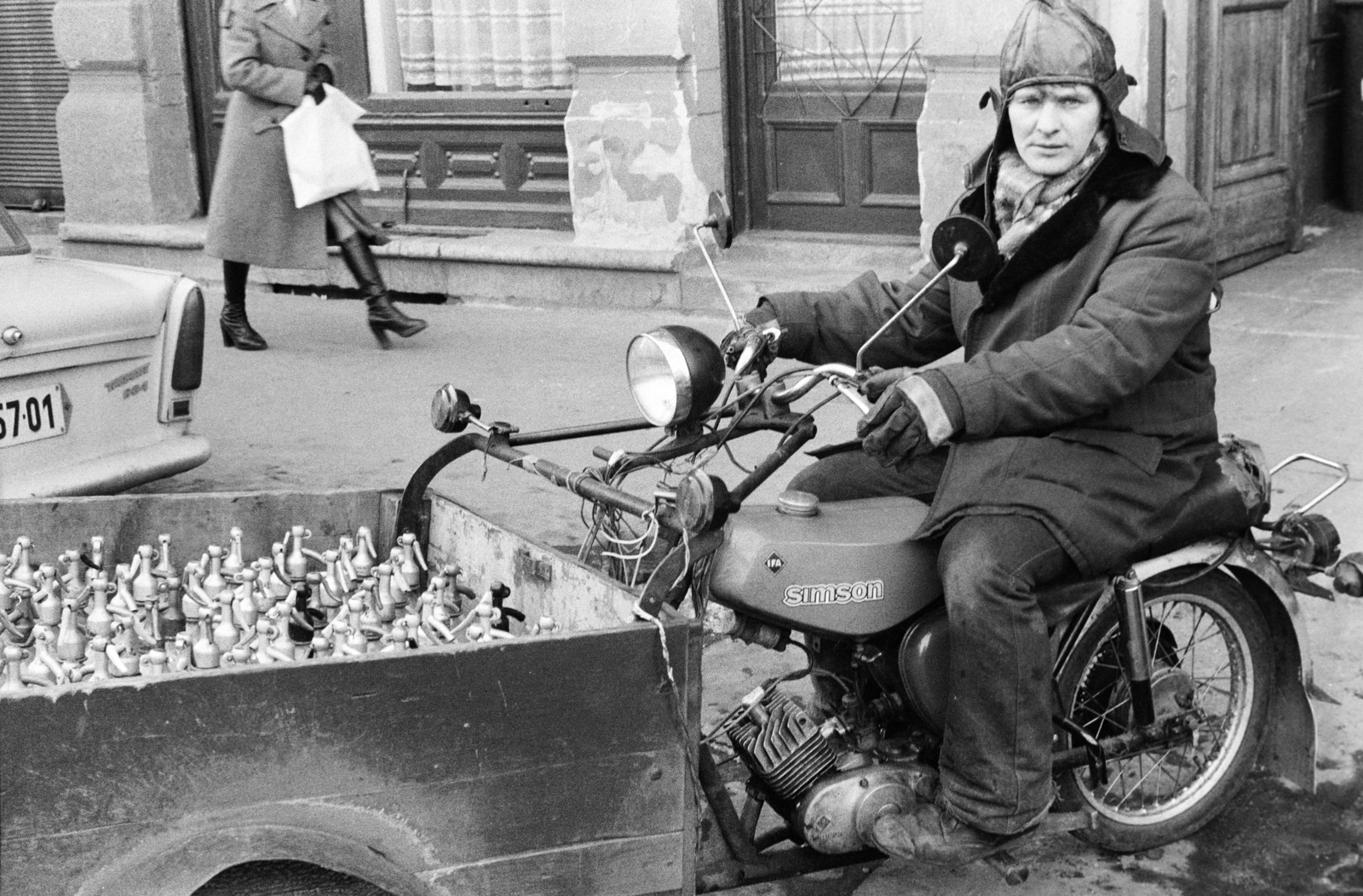 1975, Bojár Sándor, Best of, leather cap, tricycle, Fortepan #255276