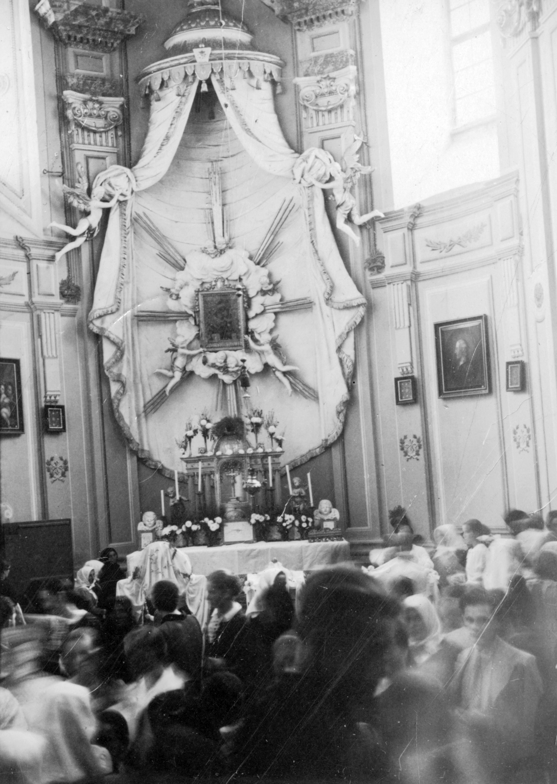 Slovakia, Krásnohorské Podhradie, Krasznahorka vára, Várkápolna., 1940, SZF, castle, chapel, altar, church interior, Fortepan #25538