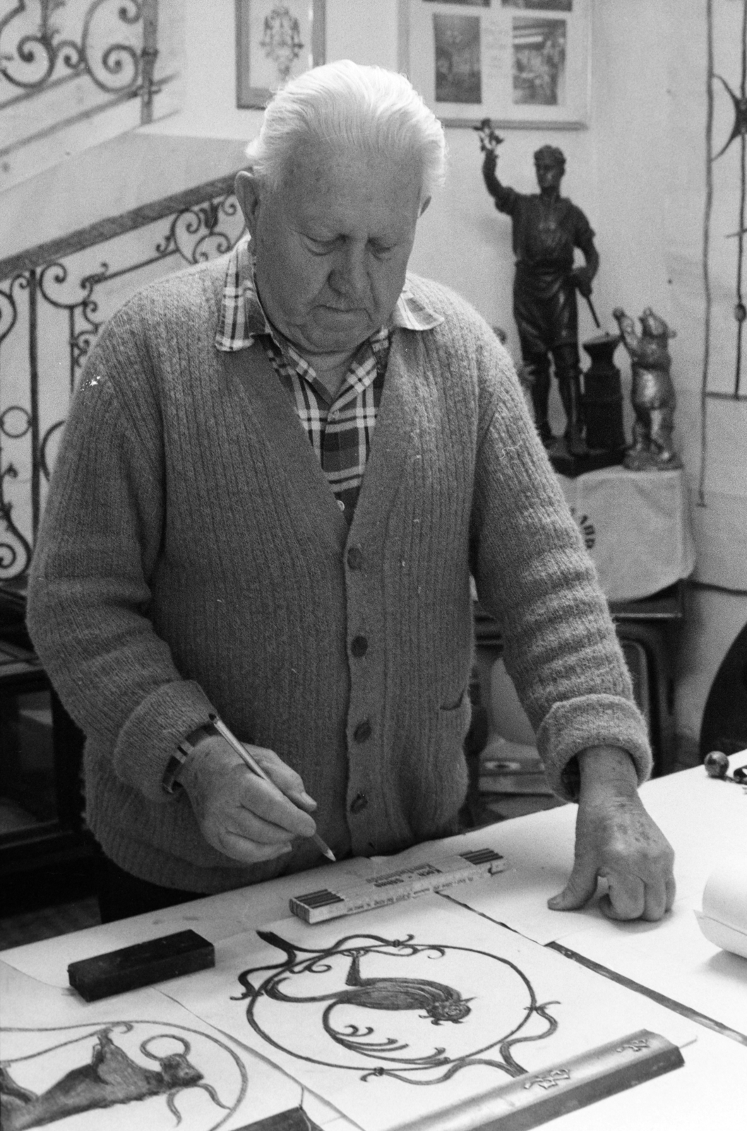 Hungary, Budapest II., Ürömi utca 2., Bieber Károly iparművész., 1984, Bojár Sándor, studio, Budapest, Fortepan #255425