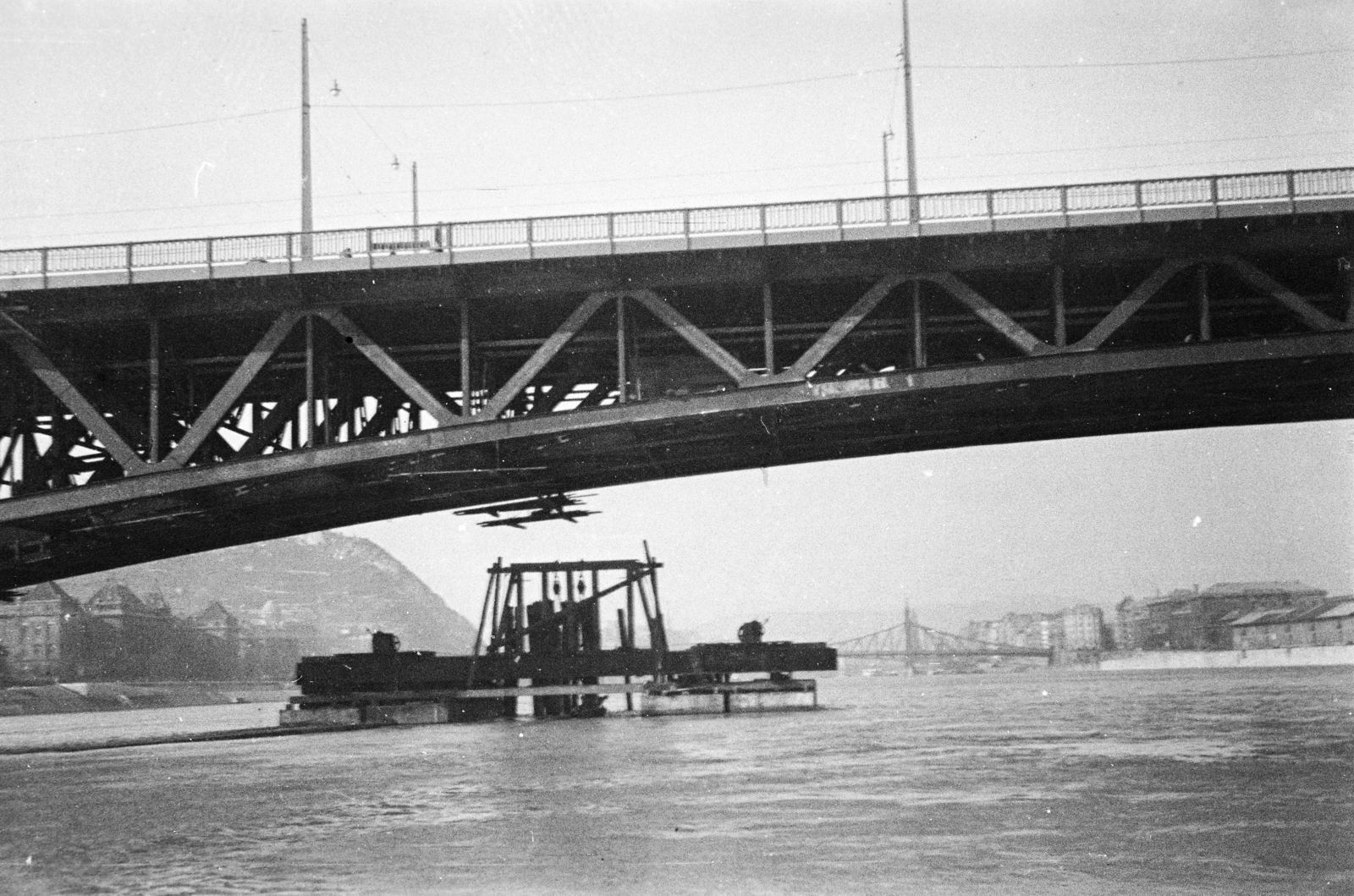 1954, Bujdosó Géza, bridge, Fortepan #255609