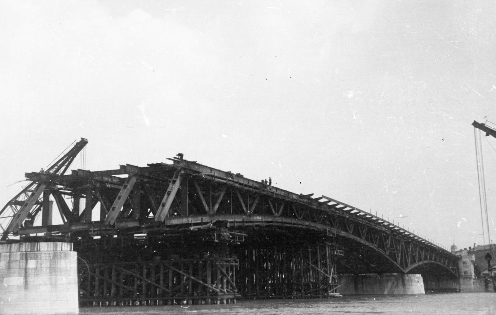 Magyarország, Budapest XI.,Budapest IX., a Petőfi híd újjáépítése., 1951, Bujdosó Géza, Budapest, híd, helyreállítás, Fortepan #255617