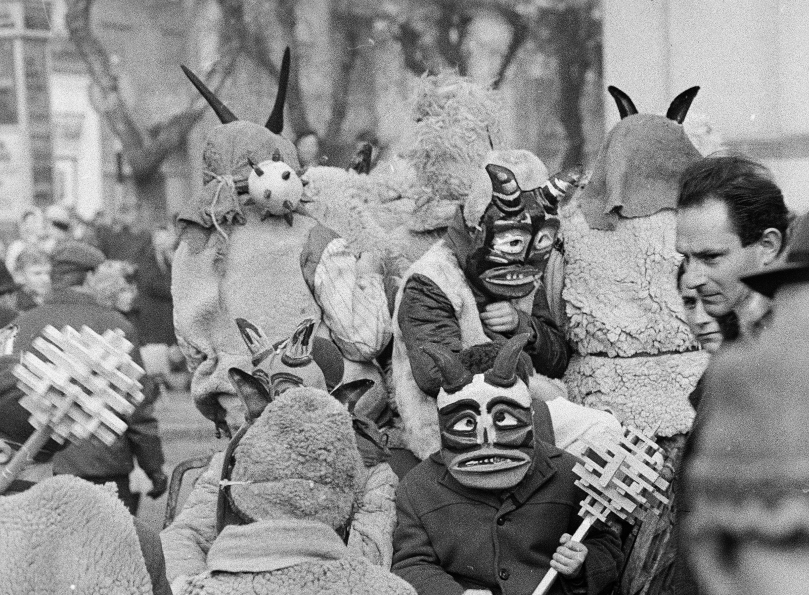 Hungary, Mohács, a felvétel a busójárás idején készült., 1969, Székely Balázs, Fortepan #256327
