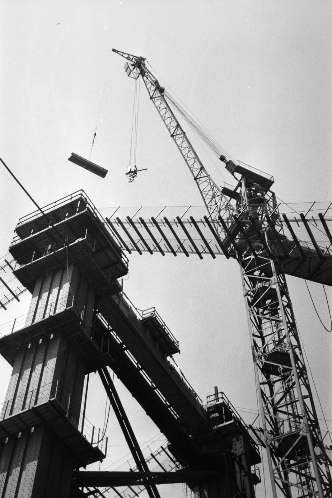 1963, Széky, crane, Fortepan #256479