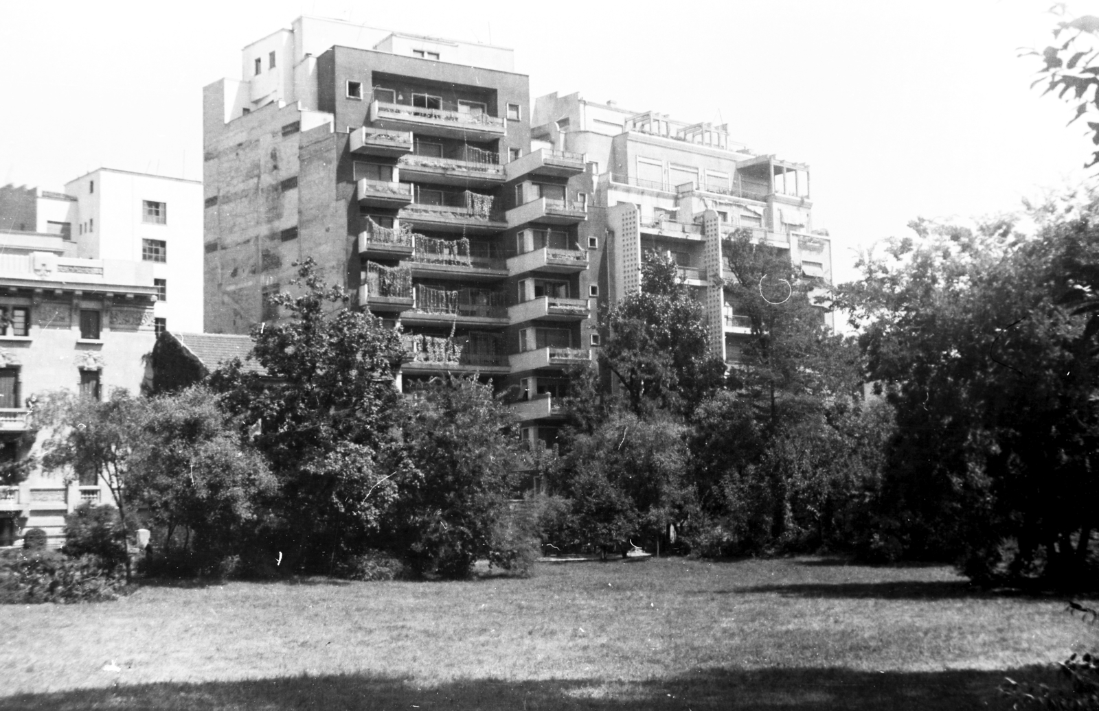 1958, Közösségi Szociális Szövetkezet, modern architecture, blocks, Fortepan #256551