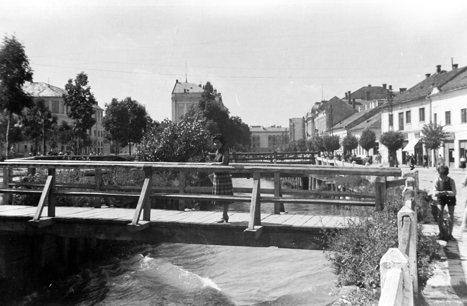 1958, Közösségi Szociális Szövetkezet, mill race, wooden bridge, Fortepan #256554