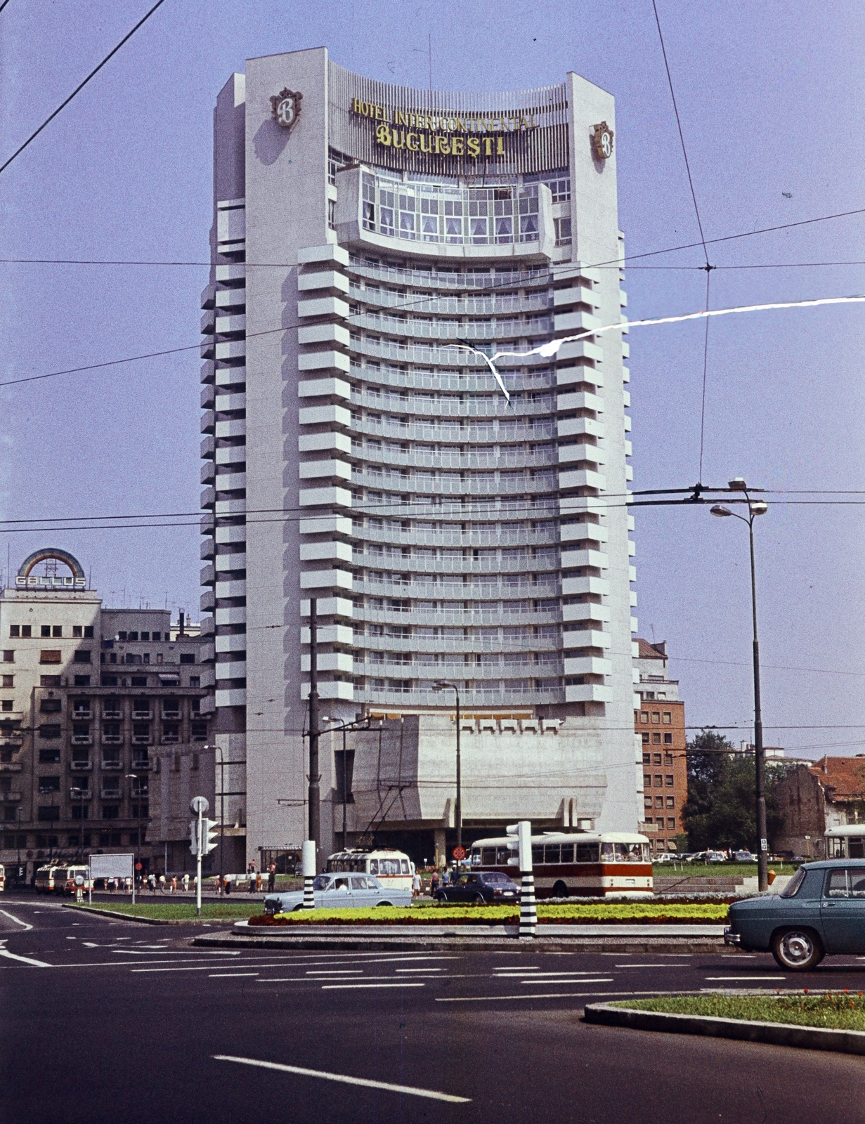 Romania, Bucharest, Bulevardul Nicolae Bălcescu, Hotel Intercontinental Bucharest., 1971, Tildy Istvánné, colorful, Fortepan #256646