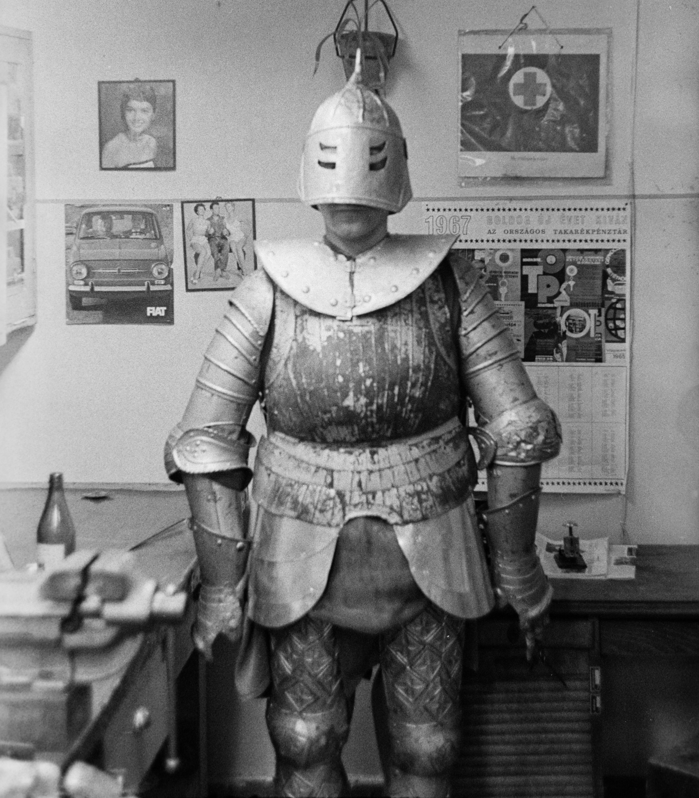 1974, Tóth Katalin, workshop, armor, Fortepan #256703