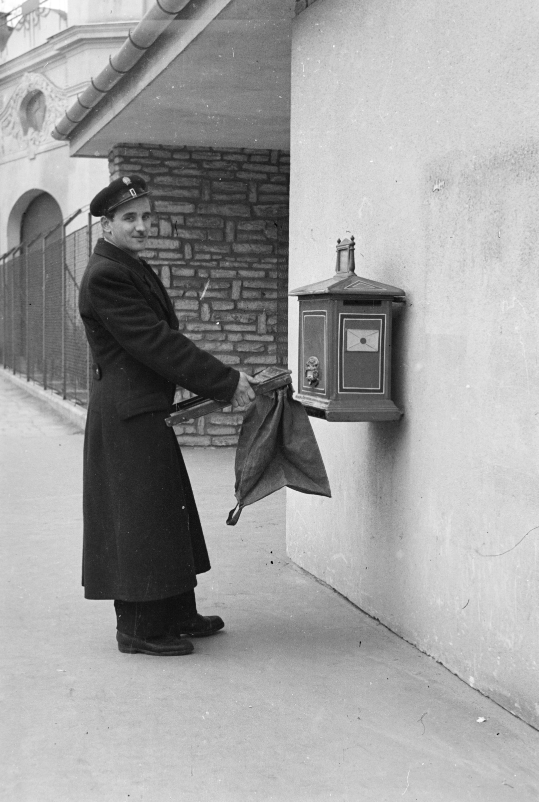 1956, Bolvári László, Best of, postman, letter box, Fortepan #257074