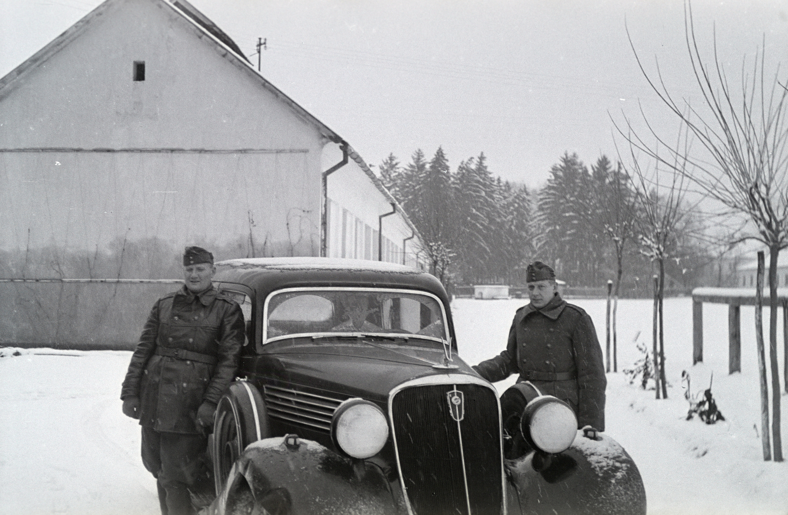 1942, Mohai család, automobil, bőrkabát, Fortepan #257152