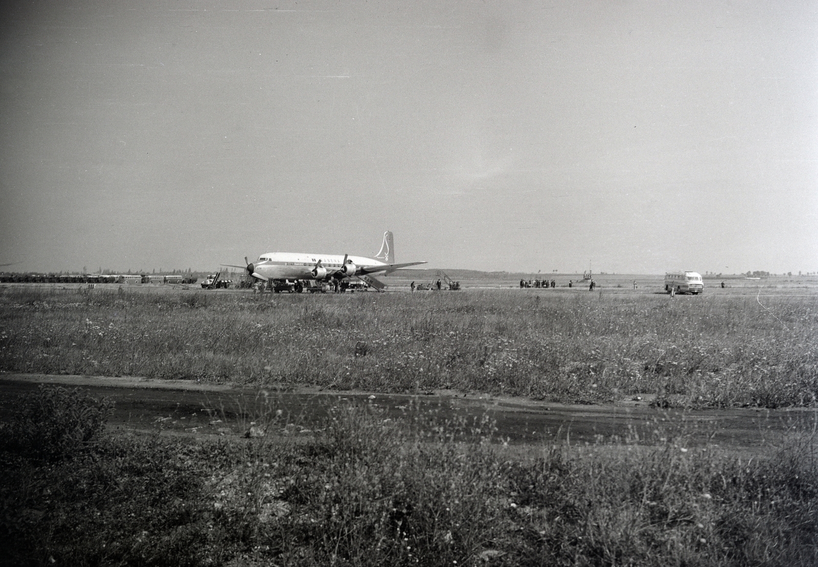 1968, Ladinek Viktor, Sabena légitársaság, Douglas DC-6, Fortepan #257453