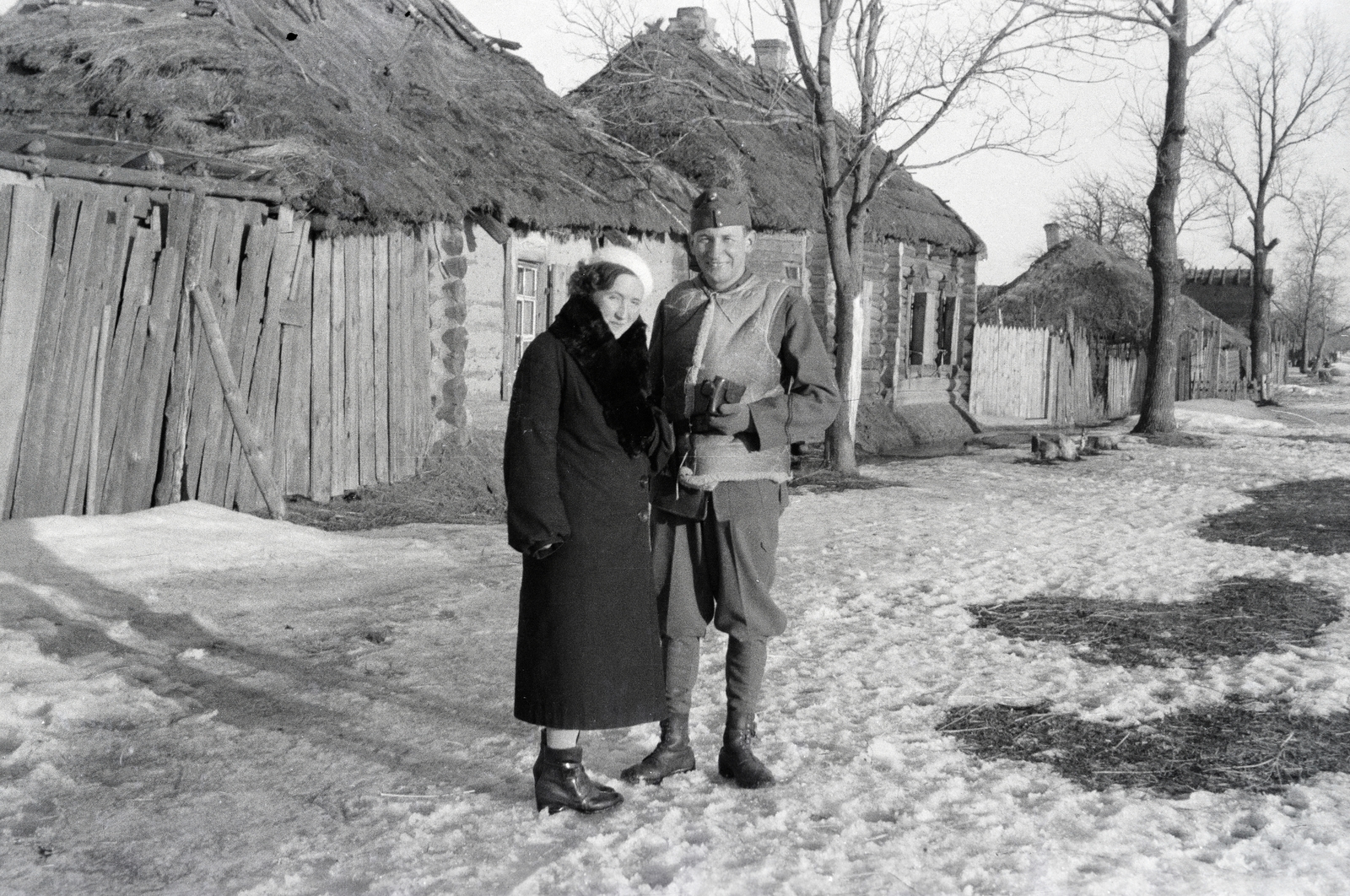 1943, Reményi József, street view, snow, winter coat, Fortepan #257605