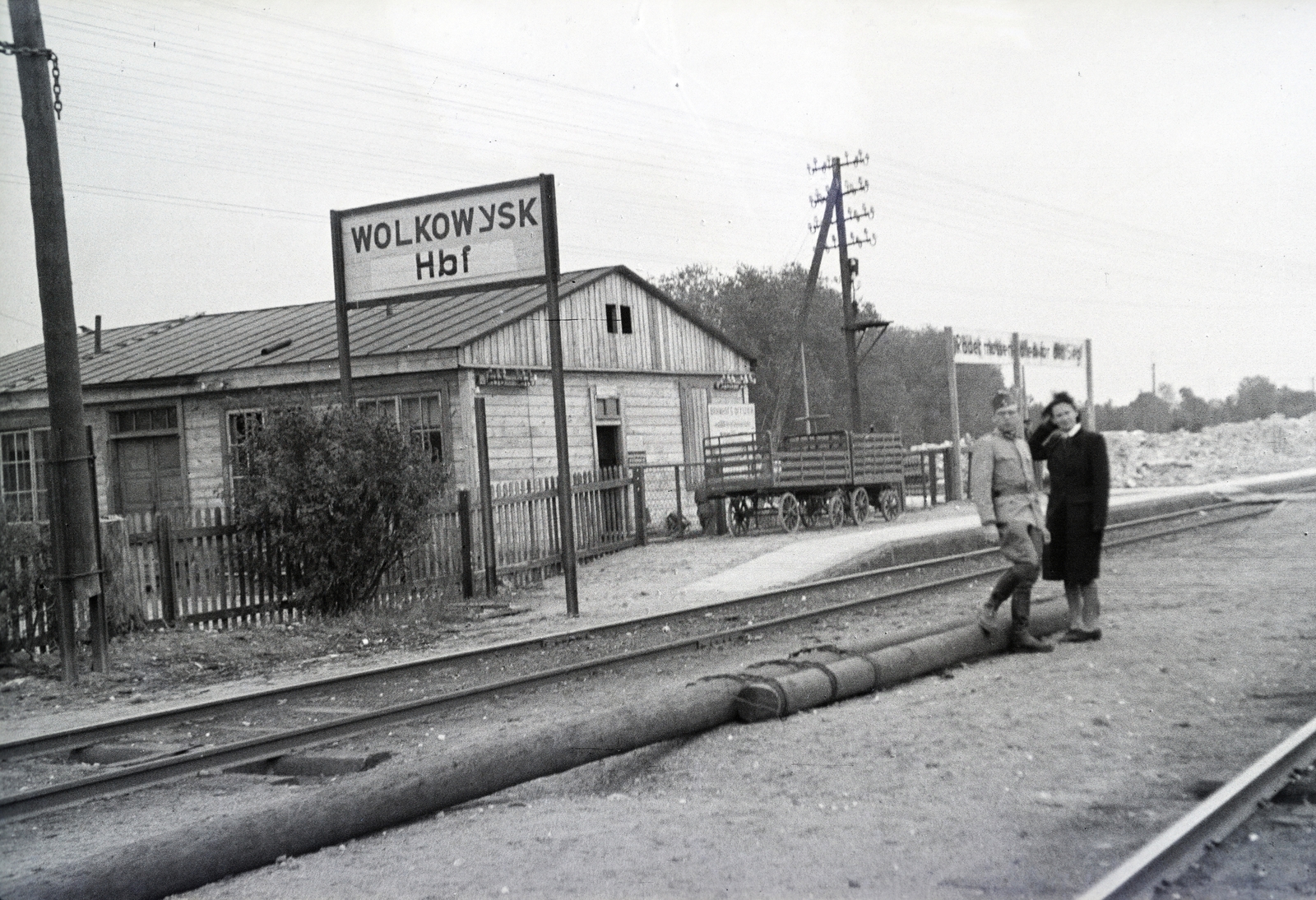 Fehéroroszország, Vavkaviszk, (ekkor Wolkowysk), vasútálllomás., 1942, Reményi József, Fortepan #258225