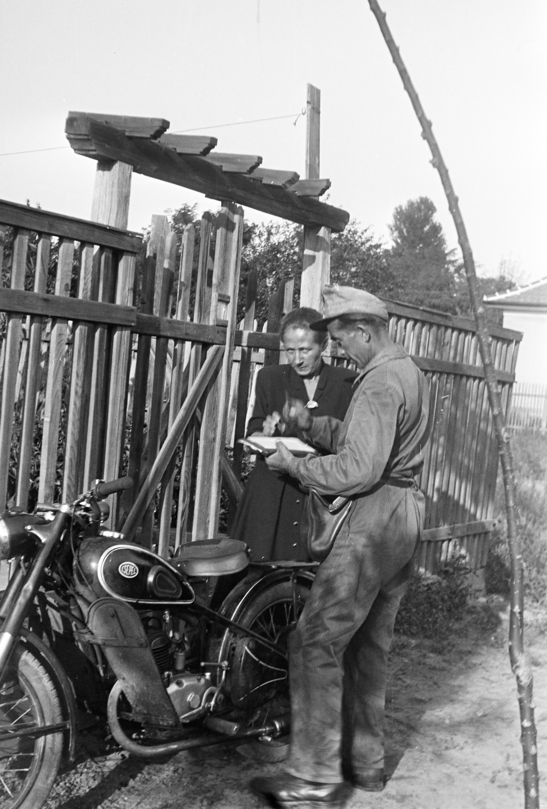 1954, Reményi József, motorcycle, postman, Fortepan #258441