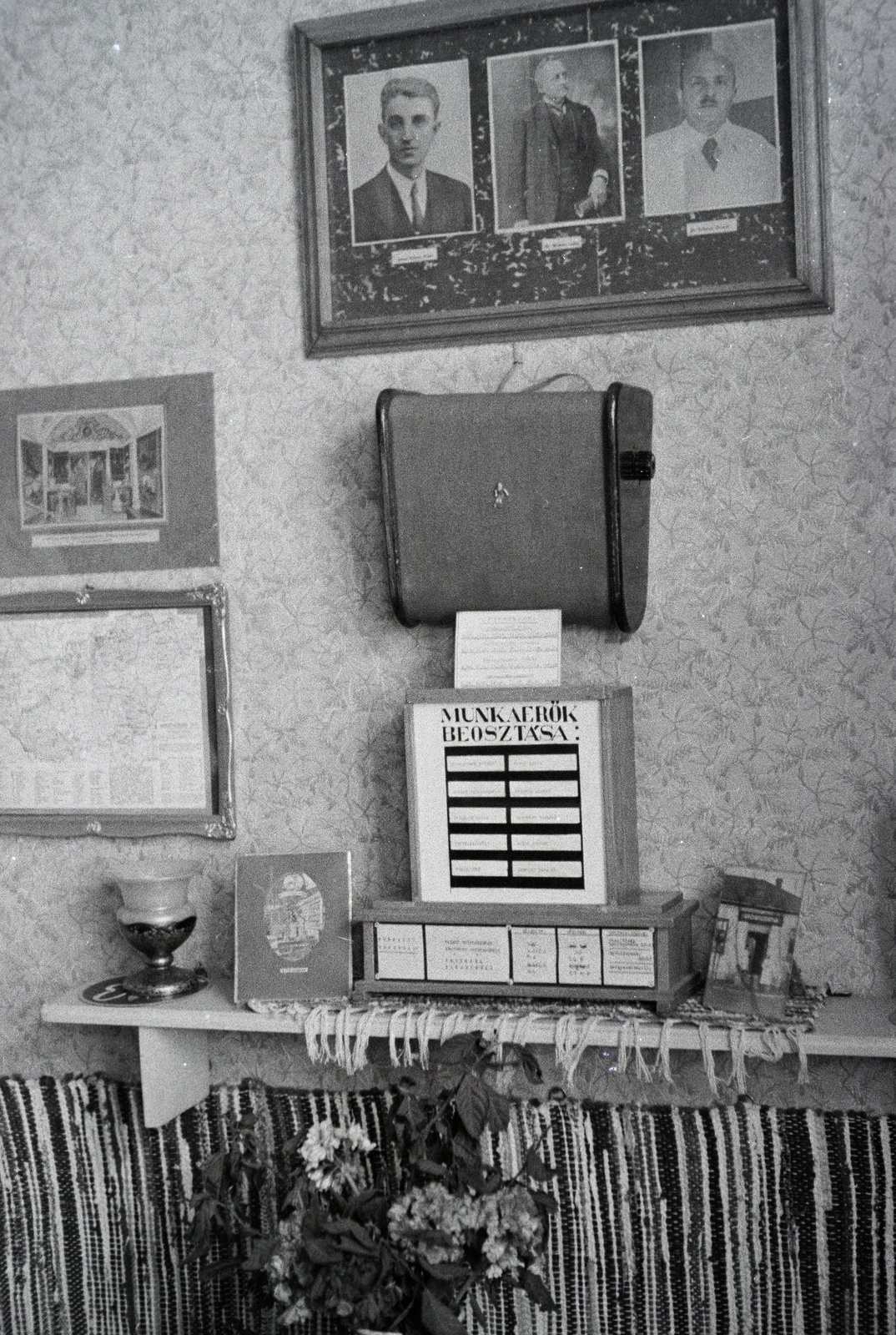 1961, Reményi József, hangszóró, propaganda, házioltár, Fortepan #258550