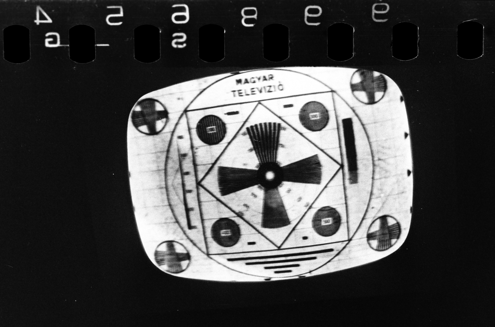 1961, Reményi József, TV, broadcasting, monoscope, screenshot, Fortepan #258551