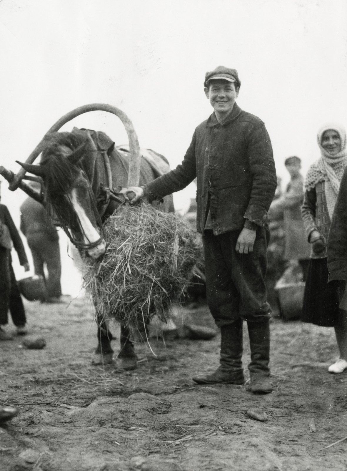 Belarus, a felvétel a havi, lengyel piac alkalmával készült., 1934, UWM Libraries, hay, horse, yoke, Fortepan #259051