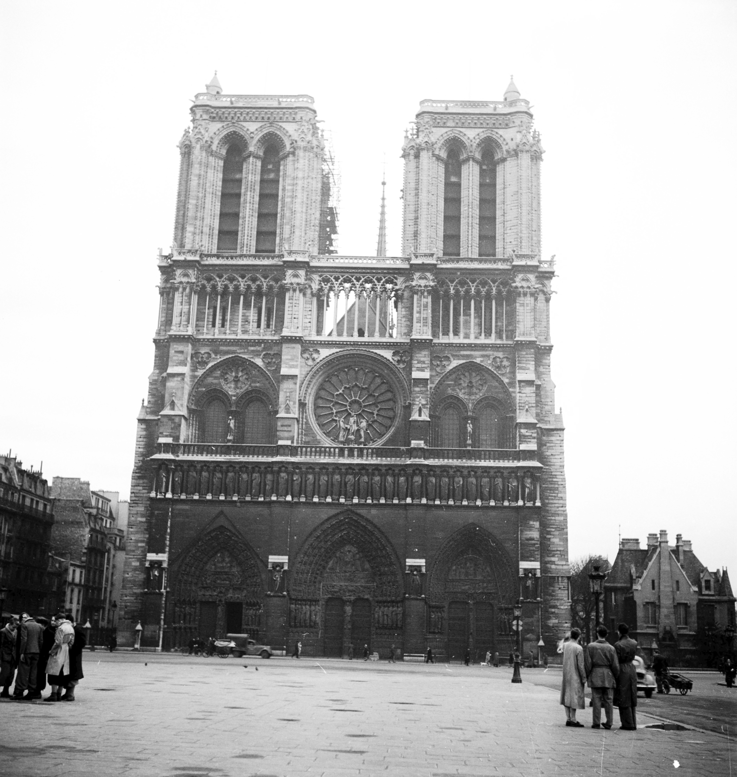 France, Paris, Cité-sziget, Notre-Dame., 1950, UWM Libraries, World Heritage, monument, Cathedral, Fortepan #259265