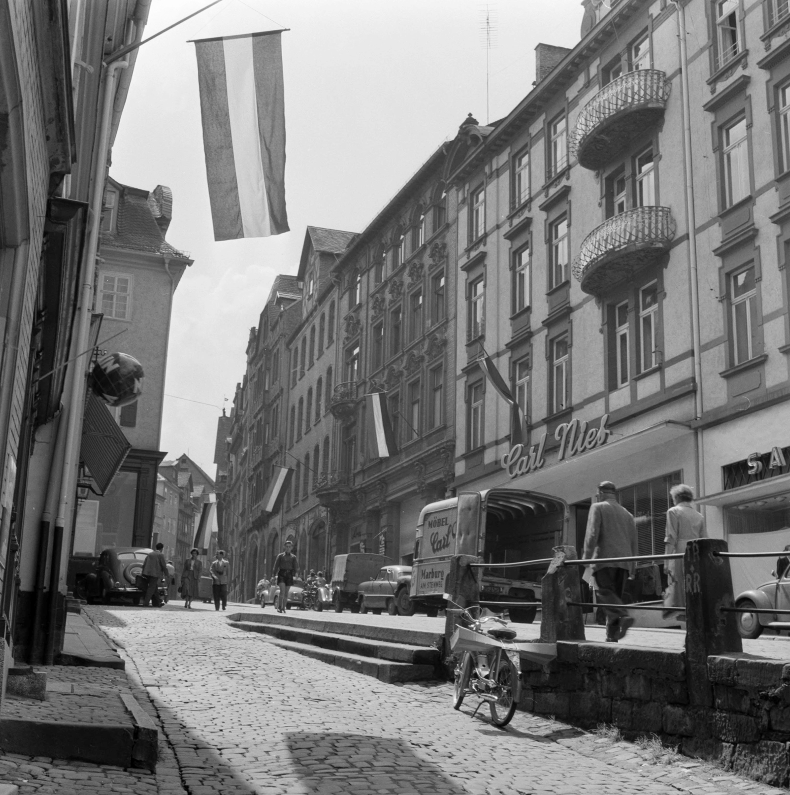 Germany, Steinweg., 1958, UWM Libraries, FRG, photo aspect ratio: square, street view, Fortepan #259315