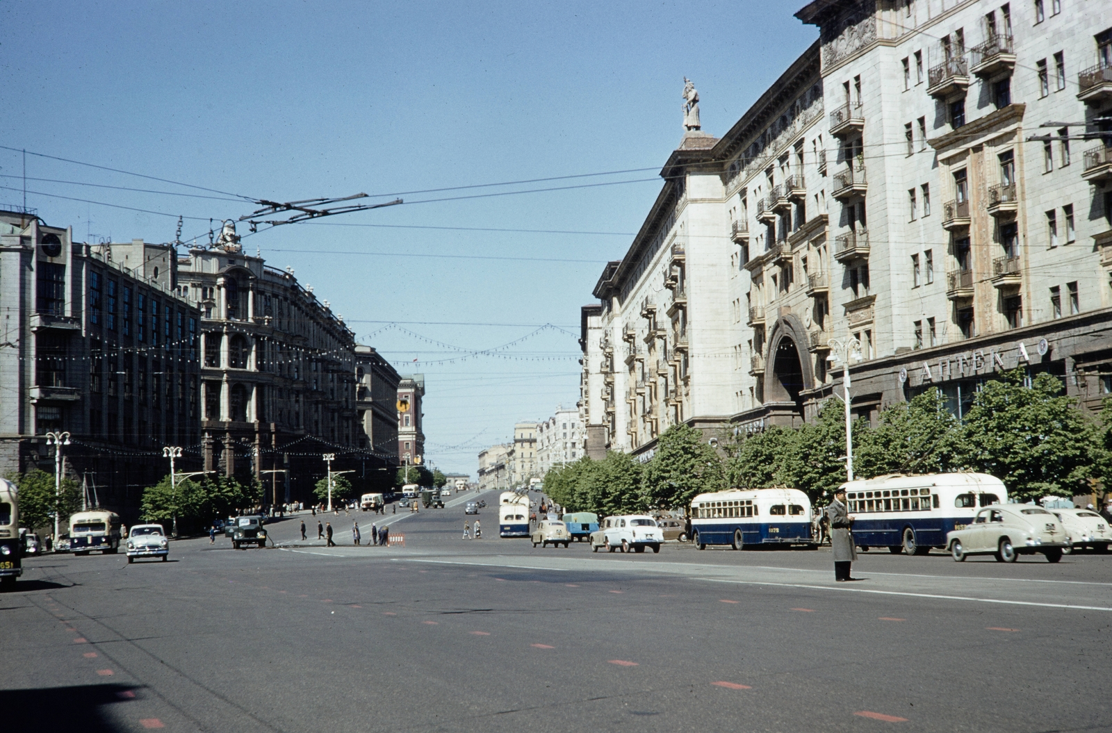 Russia, Moscow, Tverszkaja (ekkor Gorkij) utca., 1959, UWM Libraries, colorful, Fortepan #259709