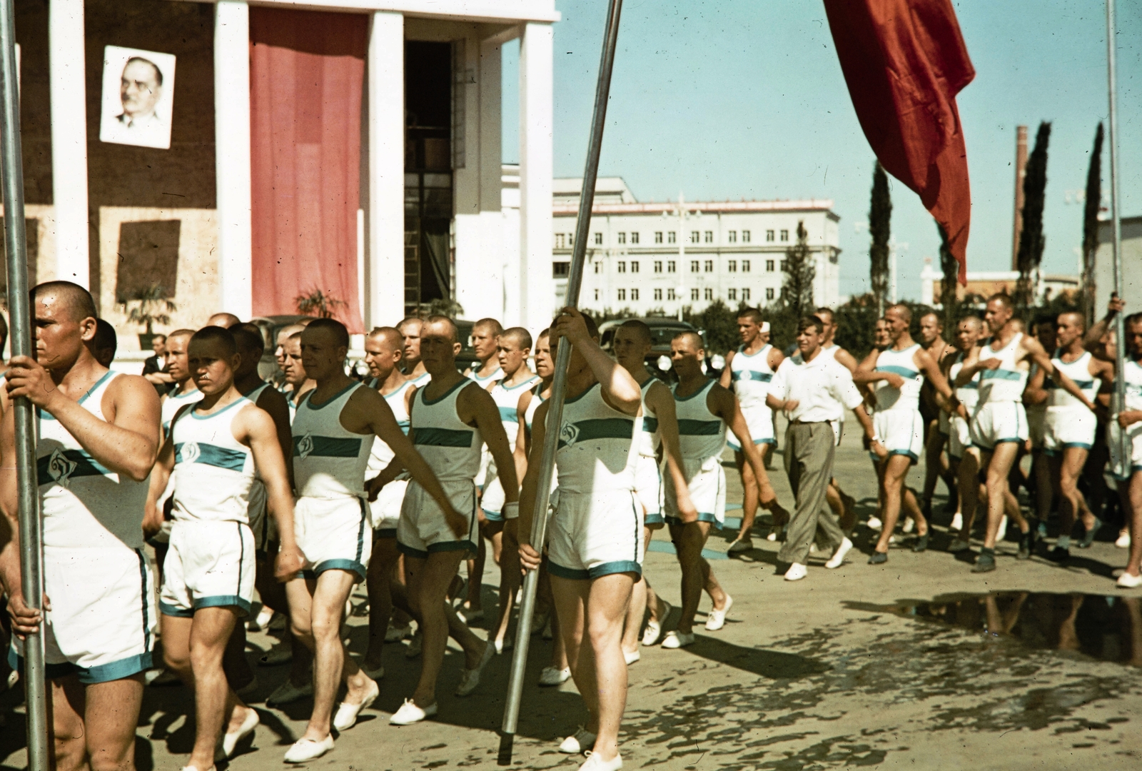 Russia, Moscow, Népgazdaság Eredményeinek Kiállítása (később Összoroszországi Kiállítási Központ)., 1959, UWM Libraries, colorful, sport jersey, men, Fortepan #259768