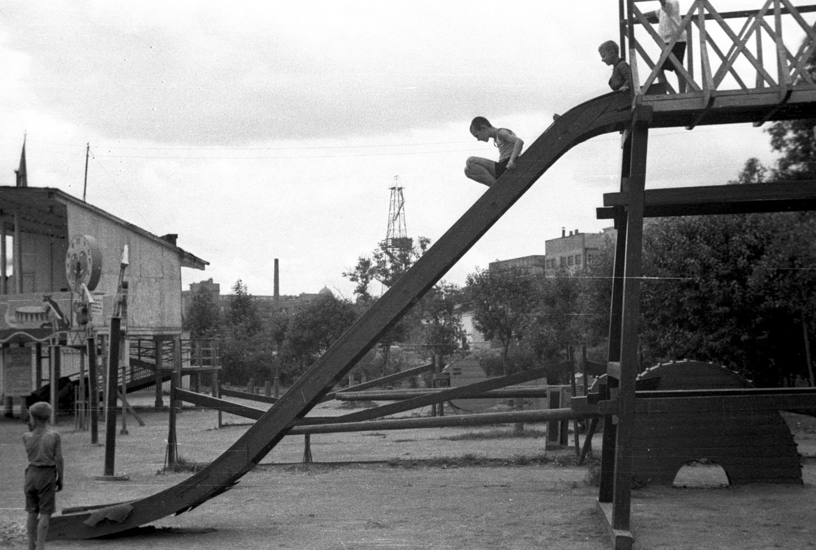 Russia, Moscow, Gorkij-park., 1939, UWM Libraries, playground slide, Fortepan #259875