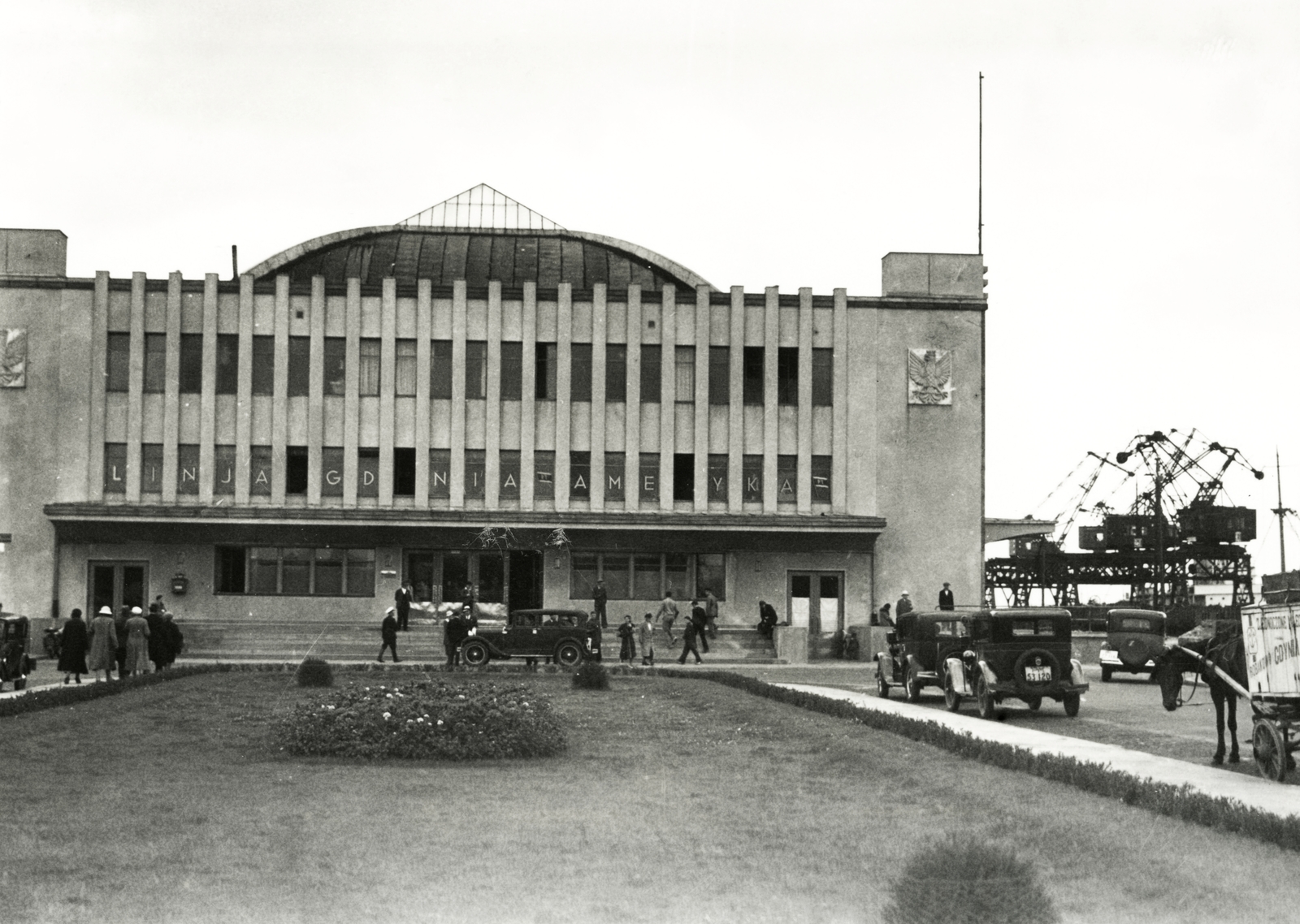 Lengyelország, Gdynia, ulica Polska (Francuska), Dworzec Morski / Muzeum Emigracji w Gdyni., 1934, UWM Libraries, Boyd Louise Arner, Fortepan #260092