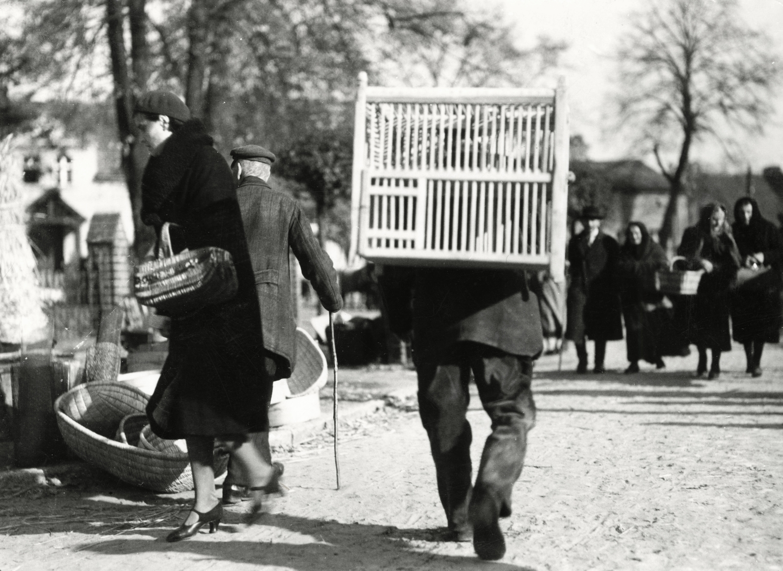 Poland, piac., 1934, UWM Libraries, market, bird cage, pen, Fortepan #260100