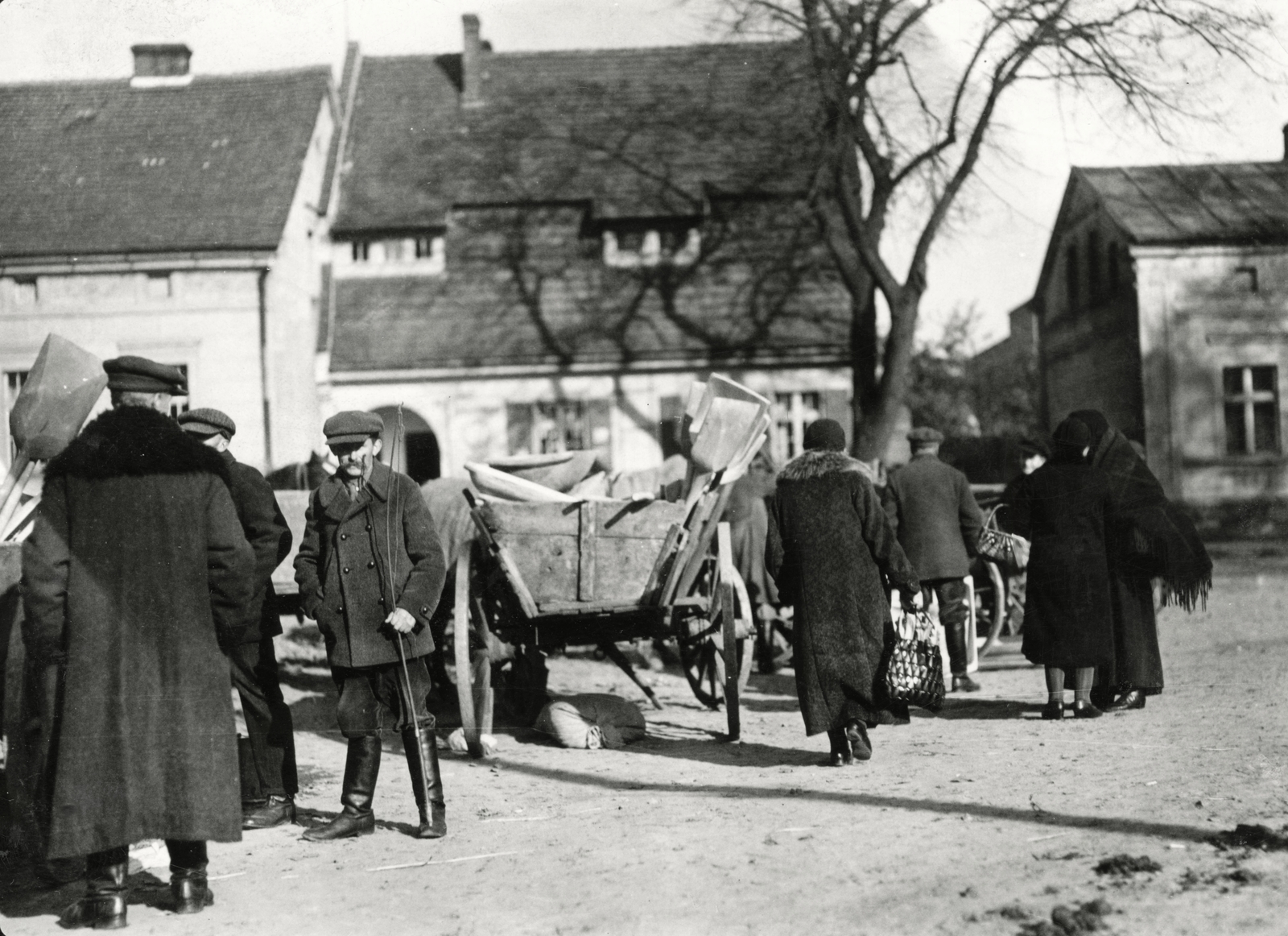 Poland, piac., 1934, UWM Libraries, market, chariot, Fortepan #260103