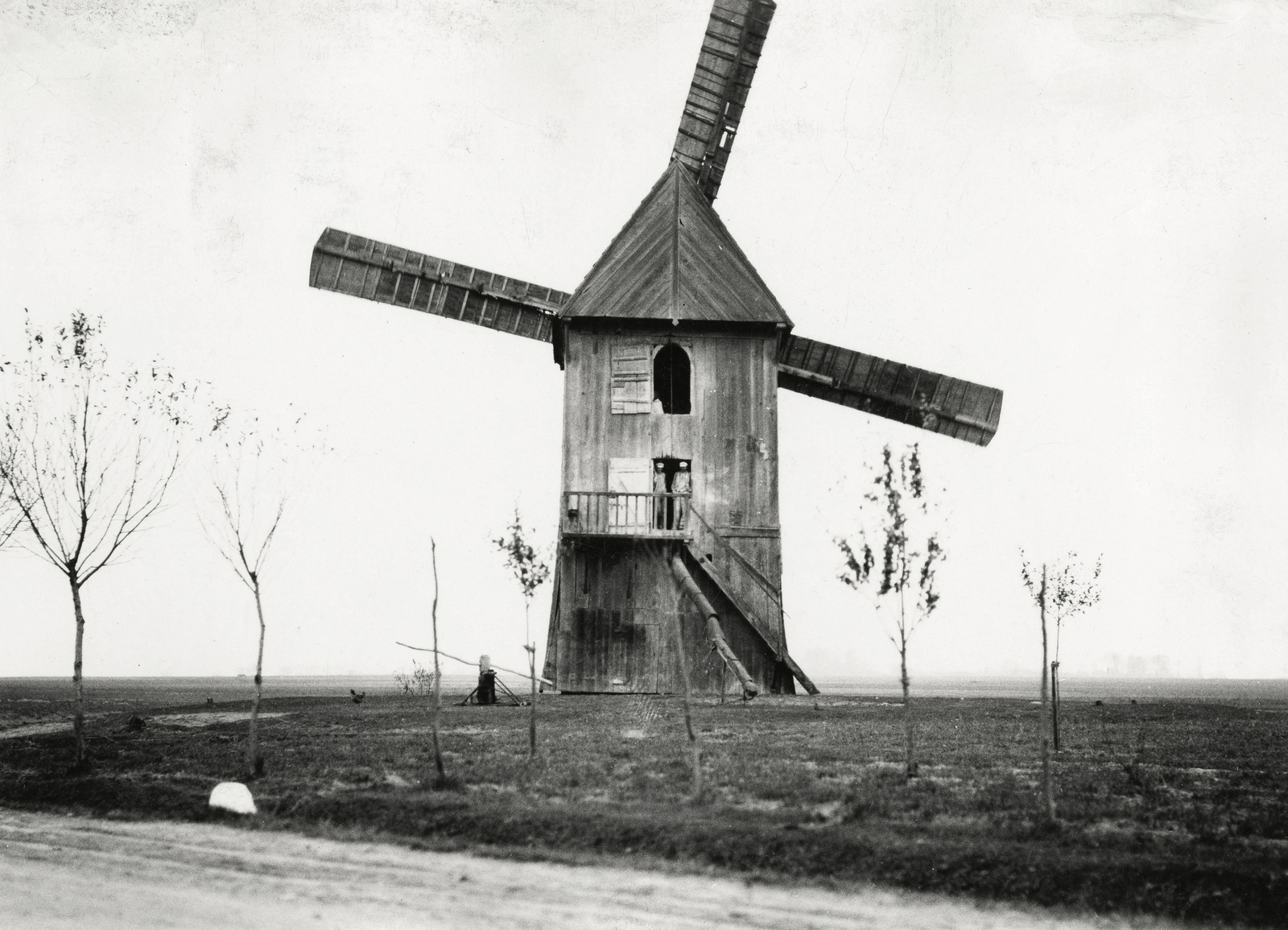 Poland, szélmalom a település külvárosában., 1934, UWM Libraries, windmill, Fortepan #260165