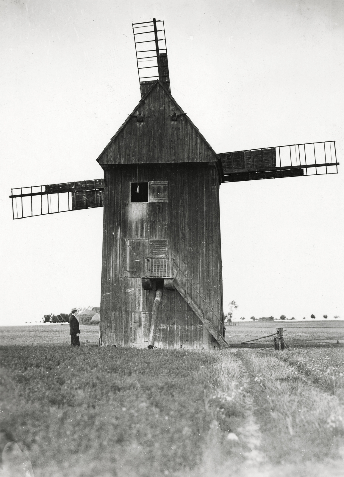 Poland, szélmalom Nieszawa-tól délre., 1934, UWM Libraries, windmill, Fortepan #260166