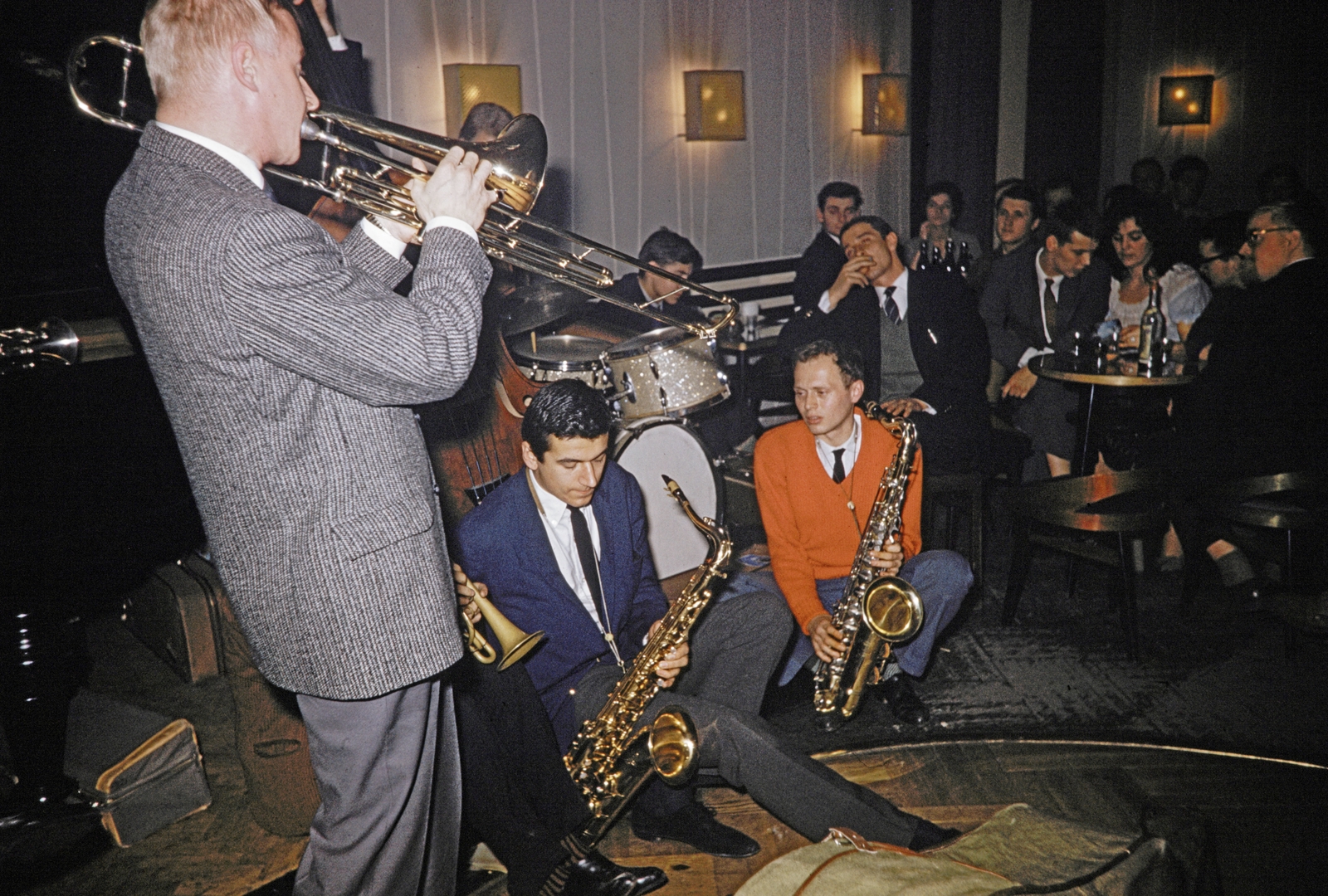 Poland, Warsaw, jazz club., 1960, UWM Libraries, colorful, trumpet, band, jazz history, saxophone, Fortepan #260338