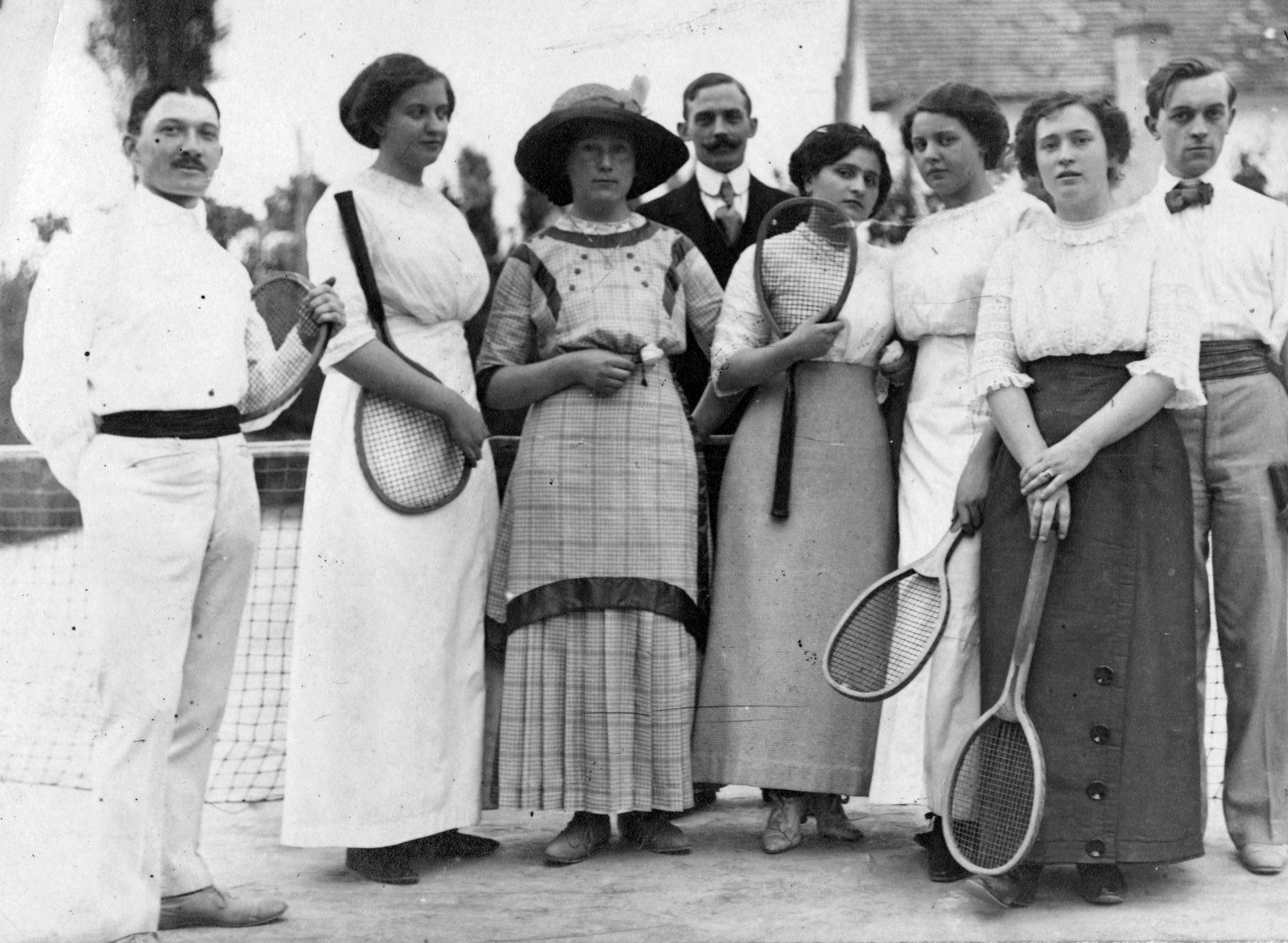 1909, Fortepan, sport, csoportkép, tenisz, teniszpálya, Fortepan #26054