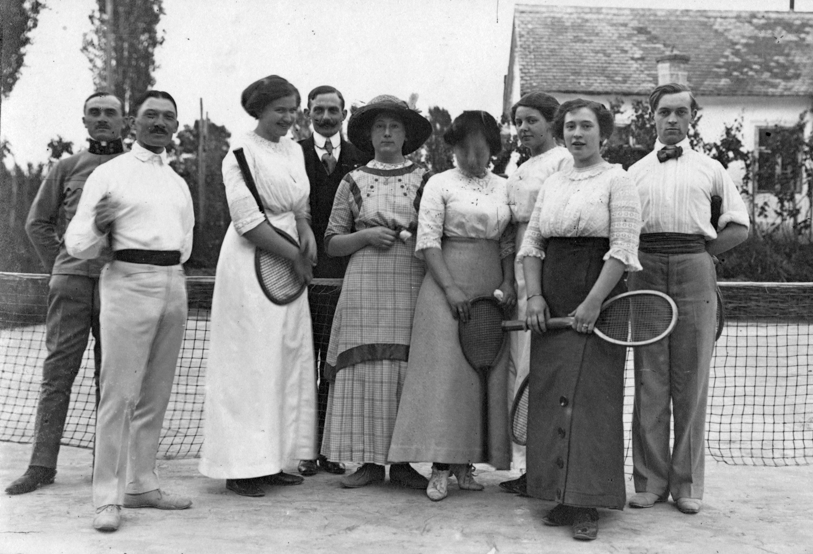 1909, Fortepan, sport, csoportkép, tenisz, teniszpálya, Fortepan #26060