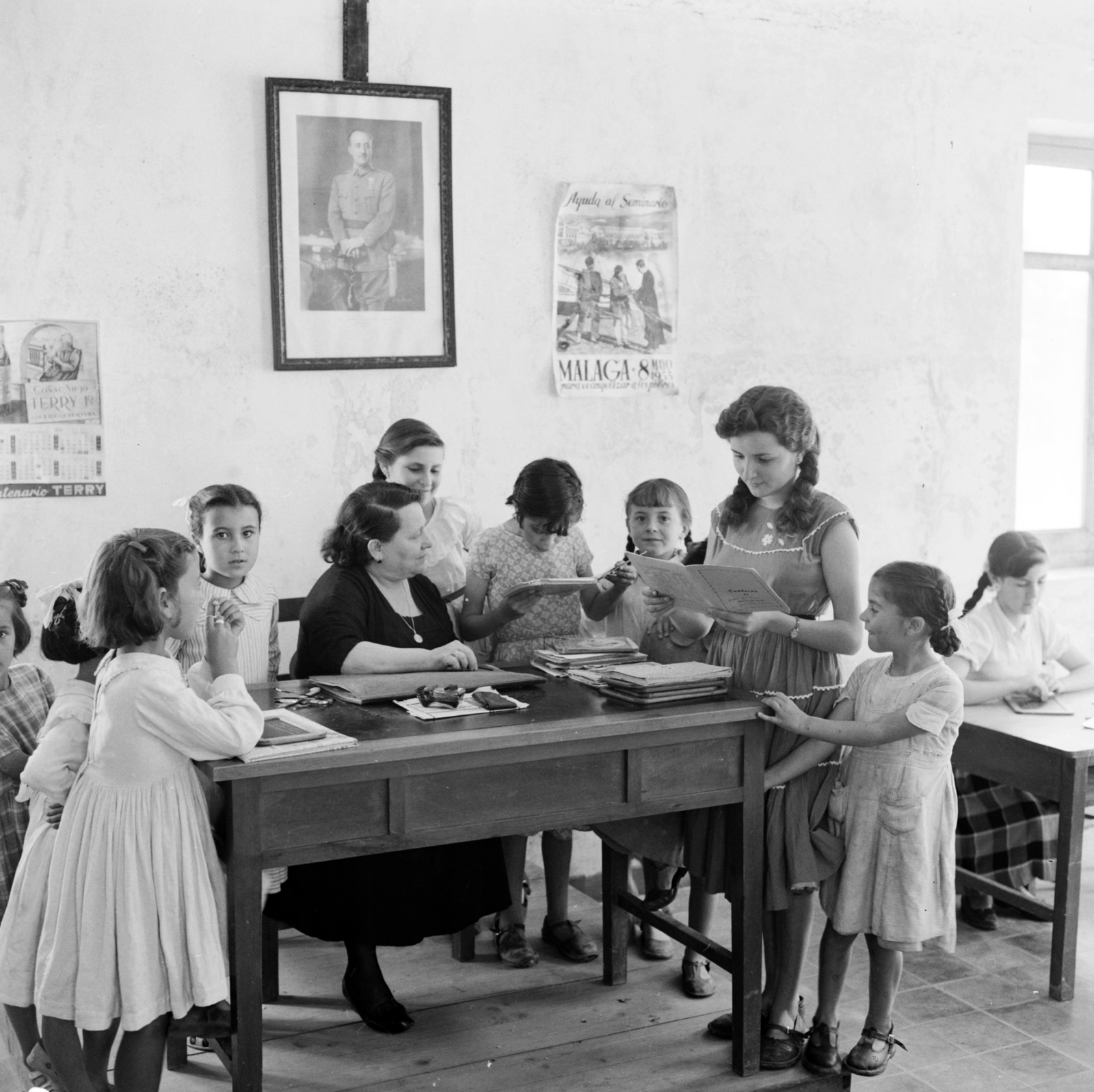 Spanyolország, Grazalema, 1961, UWM Libraries, Eugene Vernon Harris, tanulás, iskola, Fortepan #260648