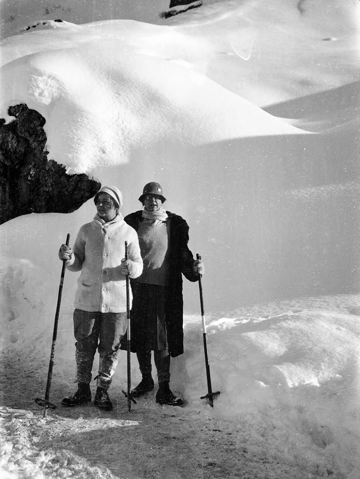 Switzerland, Engelberg, a felvétel a Berghotel Trübsee küzelében készült., 1928, UWM Libraries, skiing, snowy landscape, Fortepan #260665