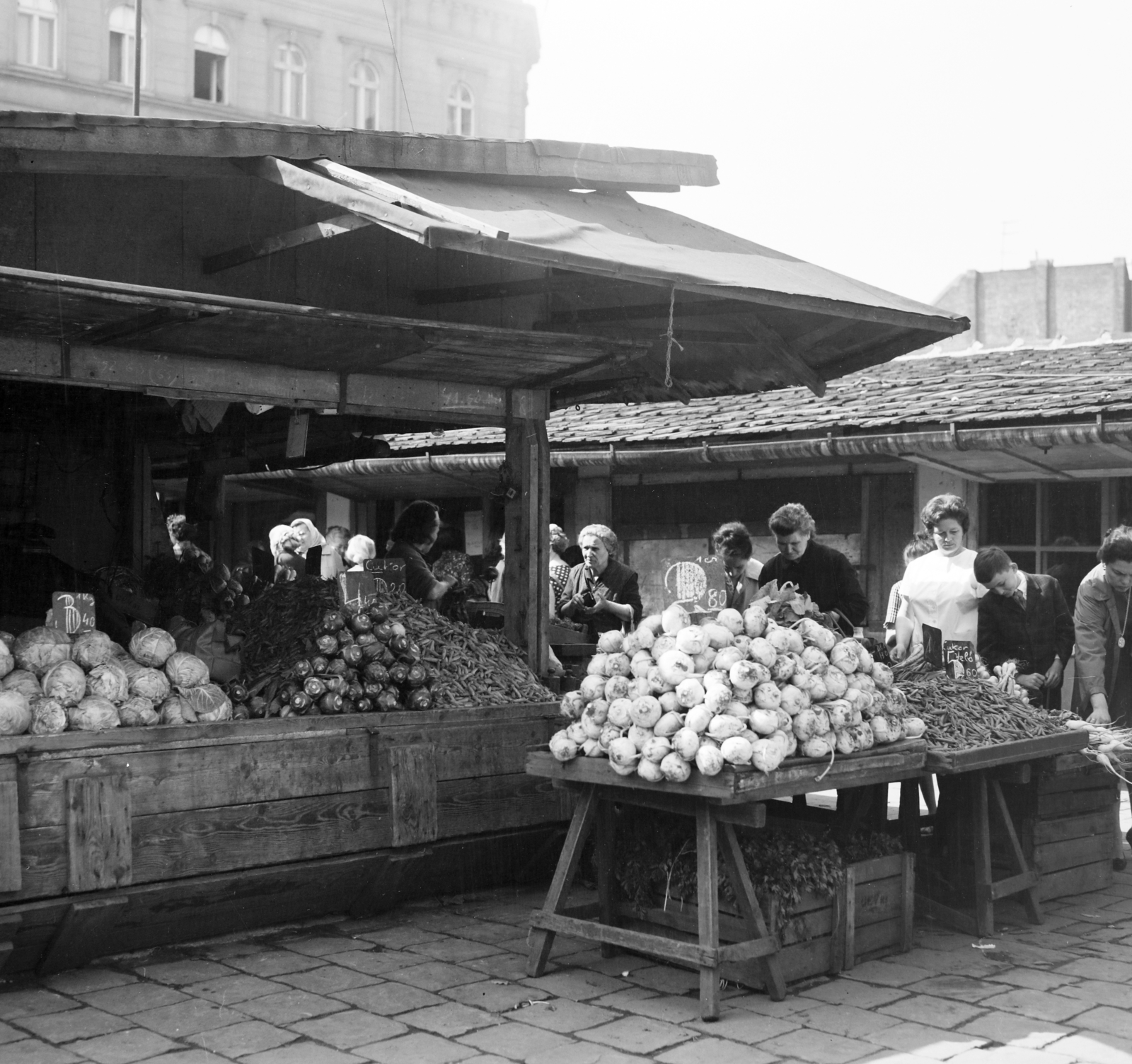 Hungary, Budapest VIII., Teleki László tér, piac., 1966, Faragó György, Budapest, Fortepan #260995