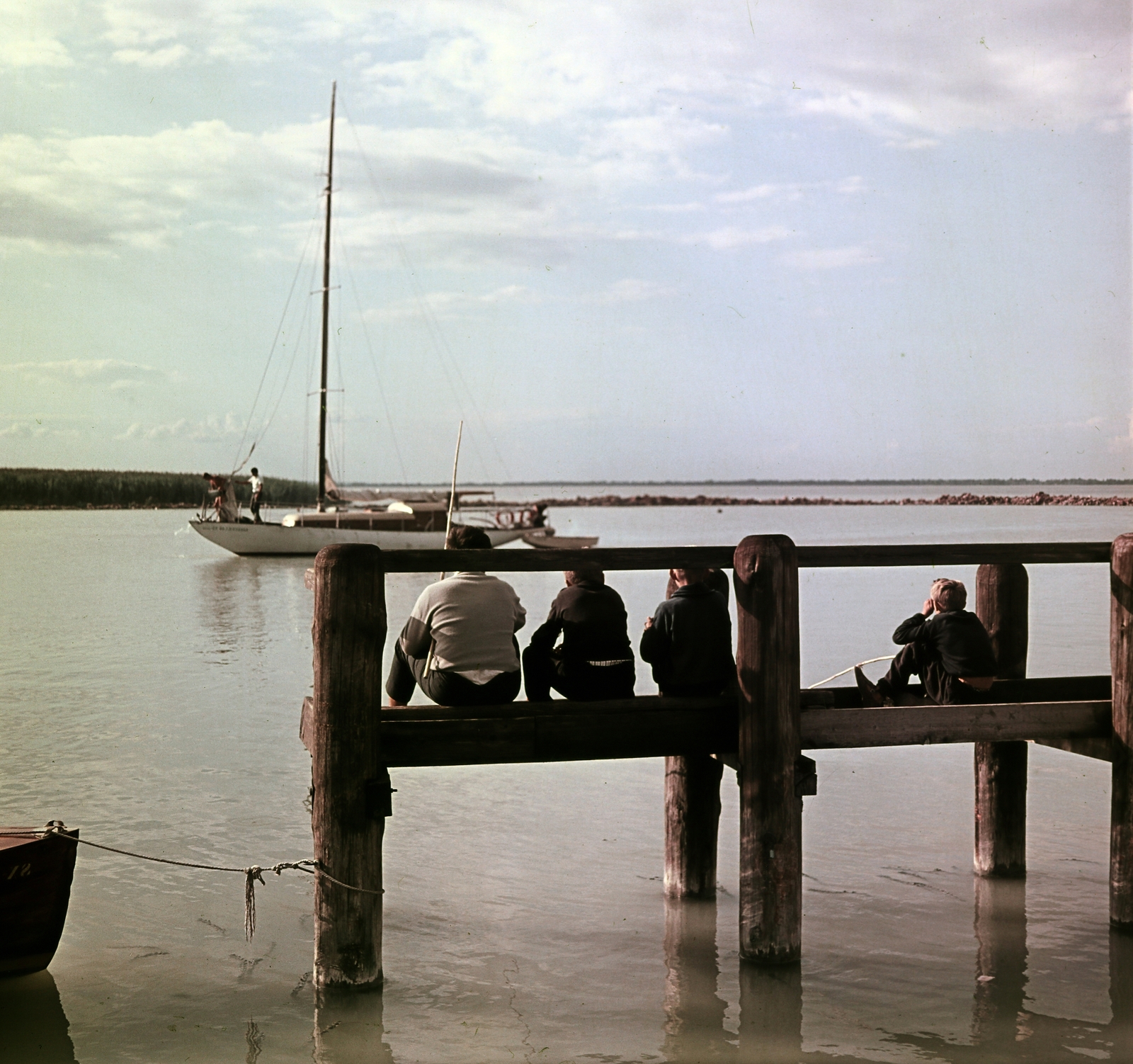 Hungary,Lake Balaton, 1963, Faragó György, colorful, sailboat, Fortepan #261069