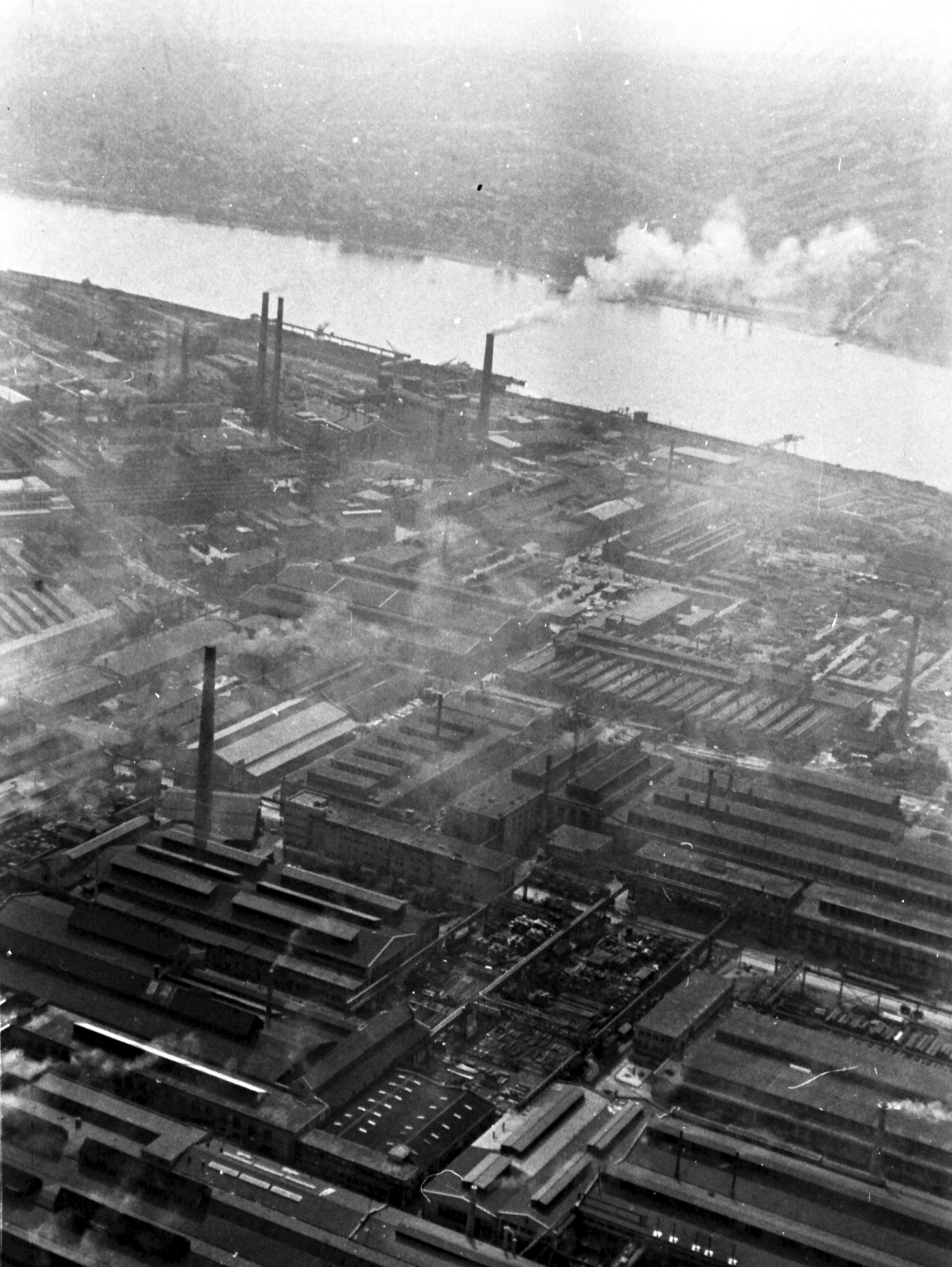 Magyarország, Budapest XXI., Csepel, légifotó a Csepel Vas- és Fémművek északi részéről., 1963, MHSZ, légi felvétel, Budapest, Fortepan #26163