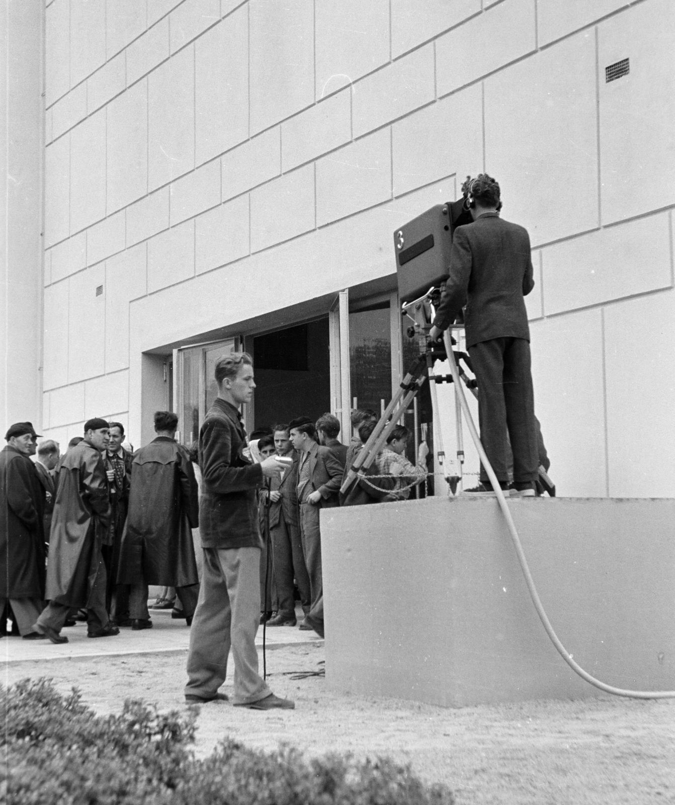 1956, Faragó György, television camera, Czechoslovakia, Fortepan #261672