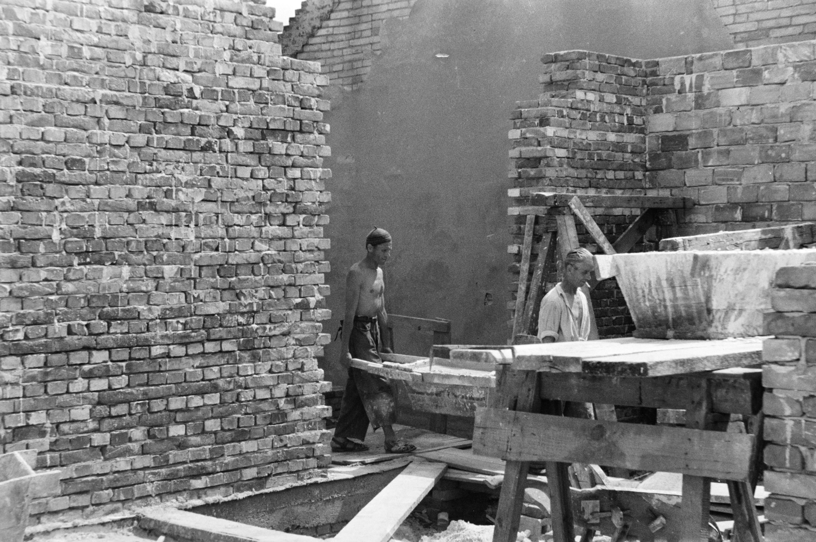 1961, Faragó György, construction, brick, Fortepan #262001