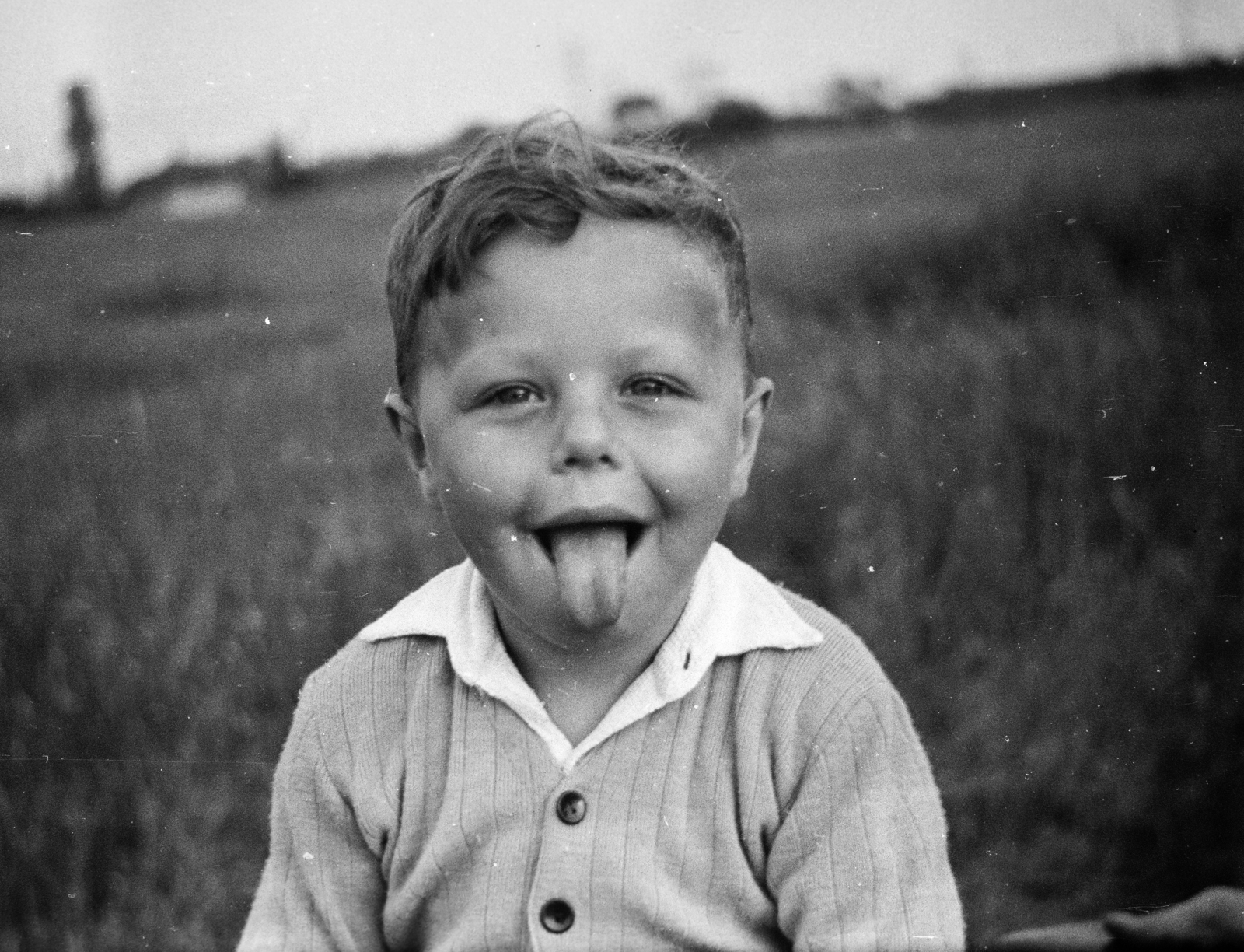 1953, Gyulai Gaál Krisztián, nyelvöltés, kisfiú, grimasz, Fortepan #262089
