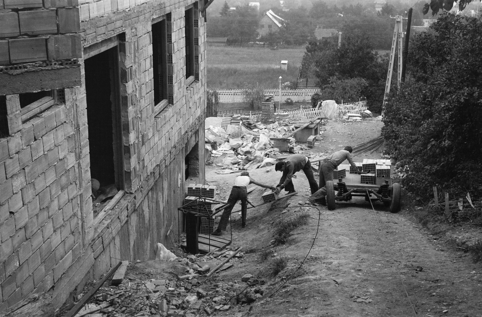 Hungary, Budapest II., az Előd vezér utca 77. számú ház építkezése., 1983, Gyulai Gaál Krisztián, construction, Budapest, Fortepan #262209