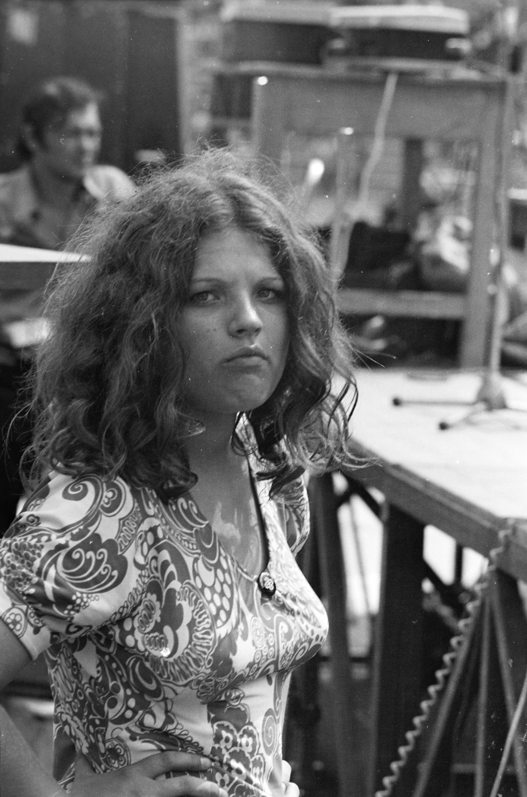 Hungary, Miskolc, DVTK-stadion, Rockfesztivál., 1973, Gyulai Gaál Krisztián, woman, hairdo, Fortepan #262657