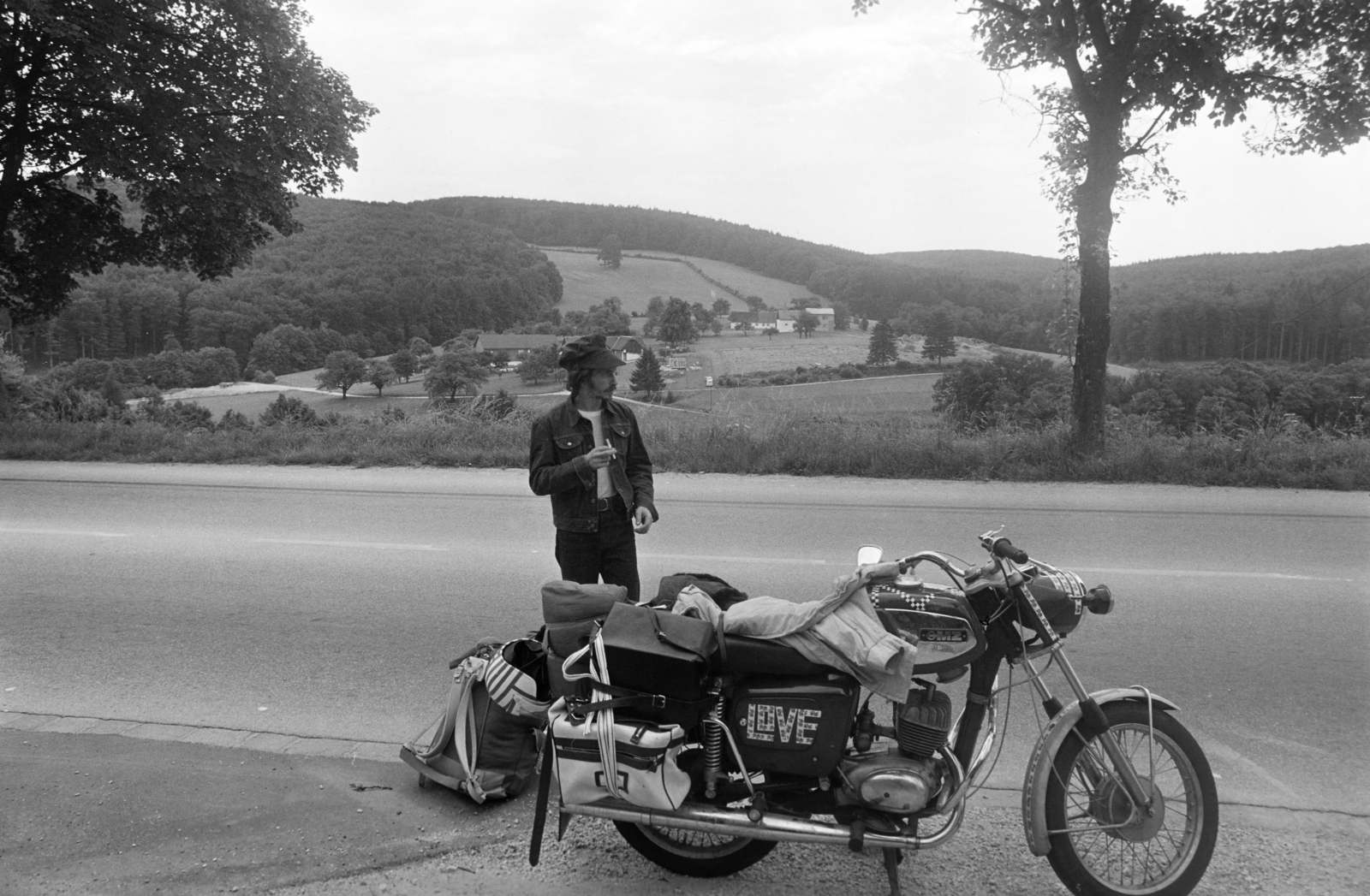 1975, Gyulai Gaál Krisztián, Best of, motorkerékpár, hátizsák, Fortepan #262740