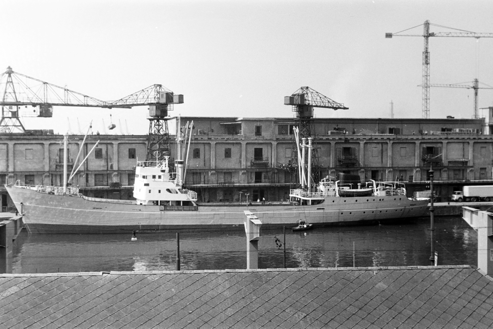 1960, Szűcs Attila, ship crane, port, Fortepan #263155