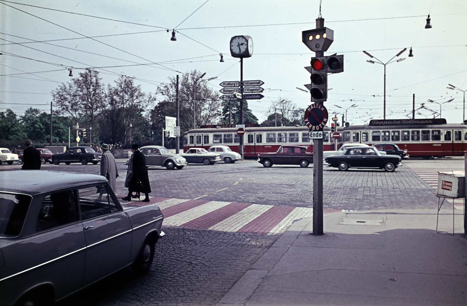 Austria, Vienna, Prinz Eugen Strasse a Gürtel-nél., 1963, Fortepan/Album074, colorful, crosswalk, Fortepan #263294